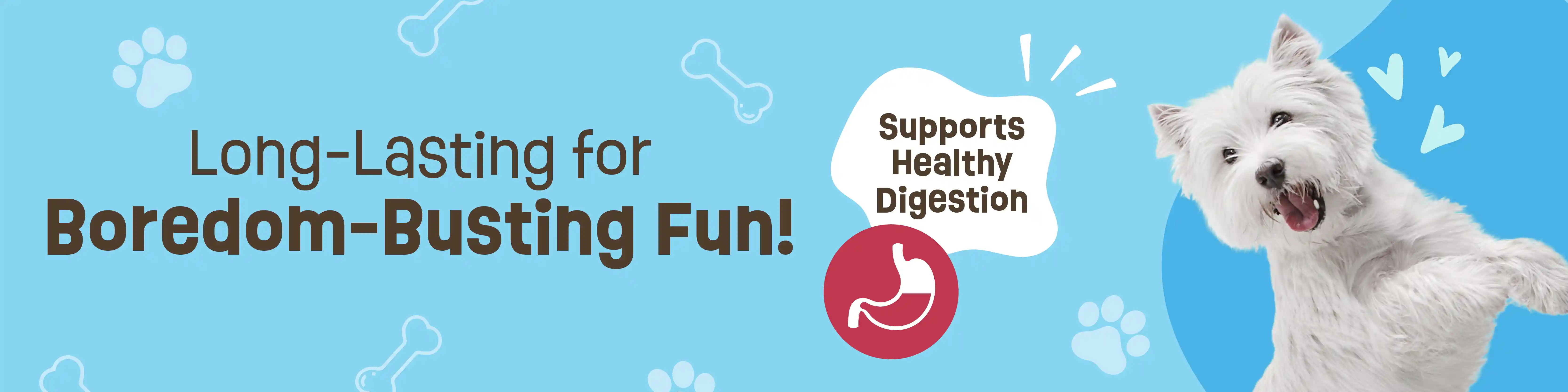 Long-Lasting Boredom-Busting Fun! Supports Healthy Digestion!