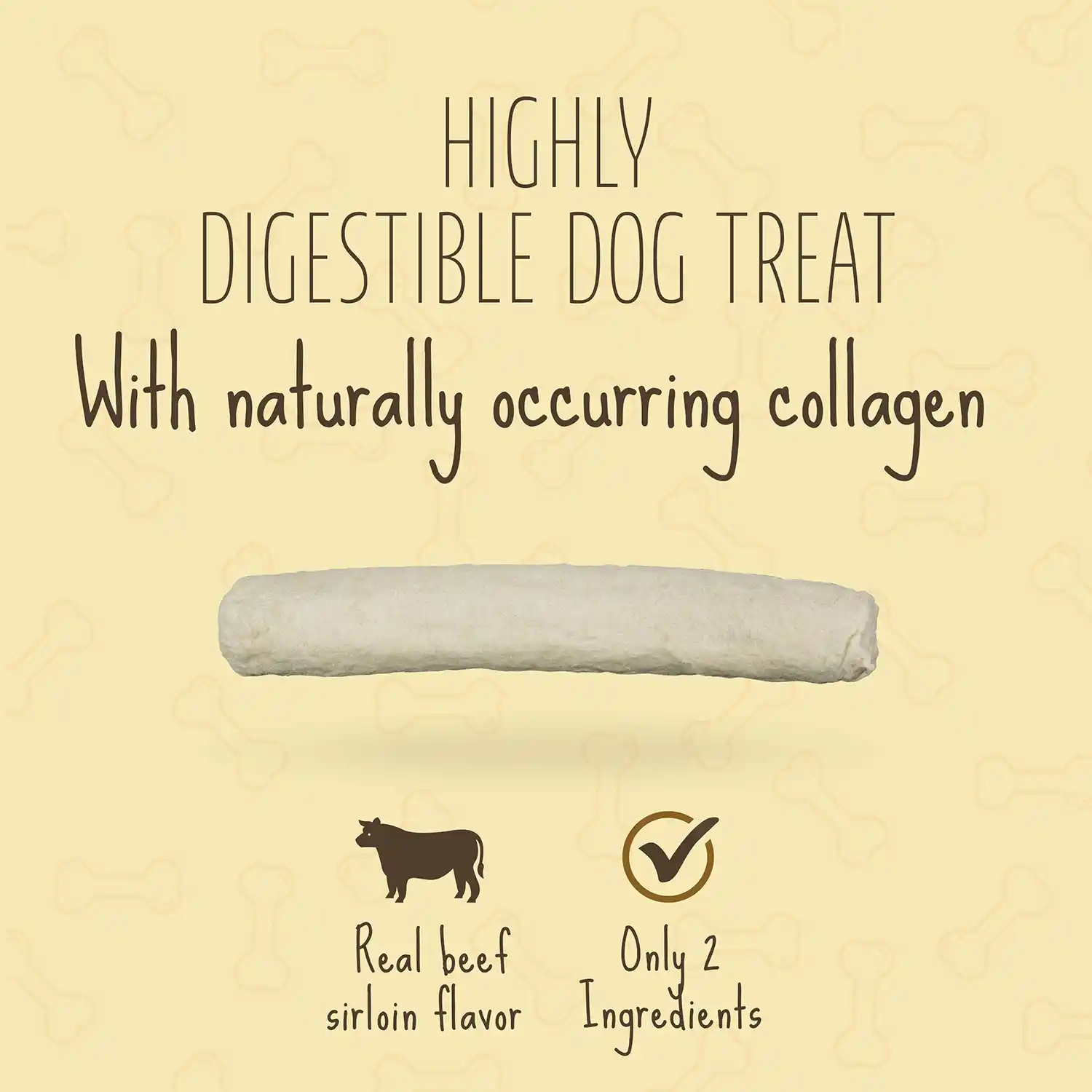 HIGHLY DIGESTIBLE DOG TREAT With naturally occurring collagen