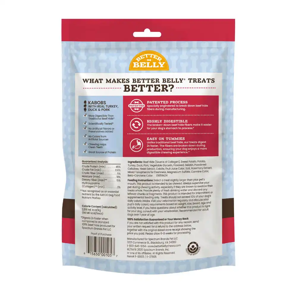 Better Belly Happy Tummy Kabobs back of packaging 10ct