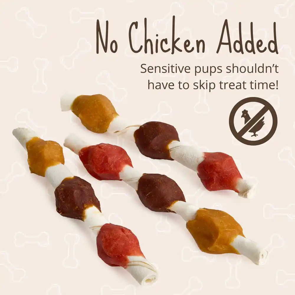 No chicken added. Sensitive pups shouldn't have to skip treat time!