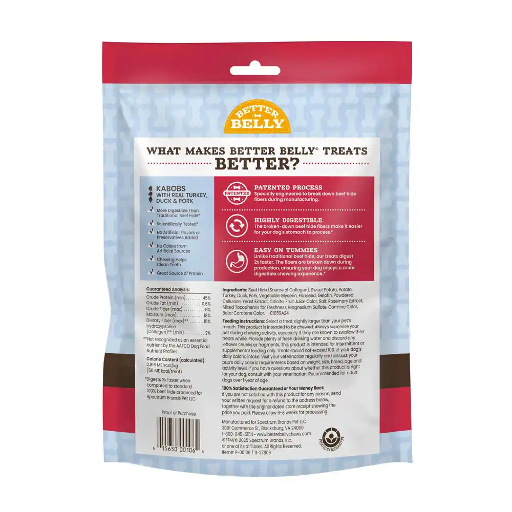 Better Belly Happy Tummy Kabobs back of packaging 18ct