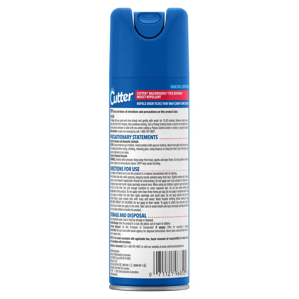 HG-96850 Backwoods Tick Defense Aerosol 6oz Back
