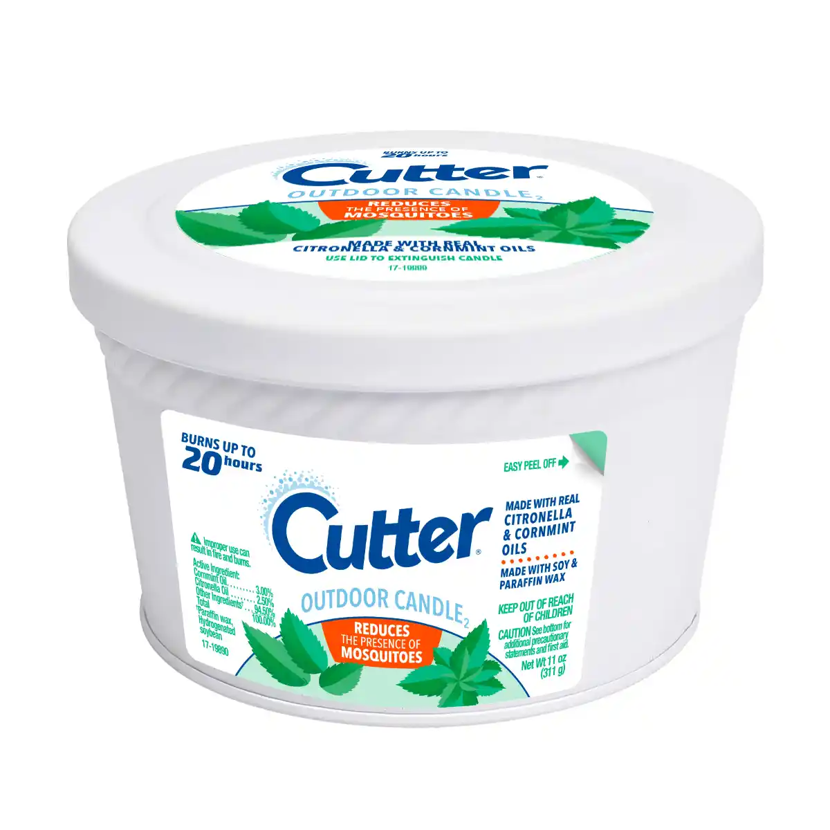 HG-97394 Outdoor Candle2 (White Rope), 11 oz - Front Render