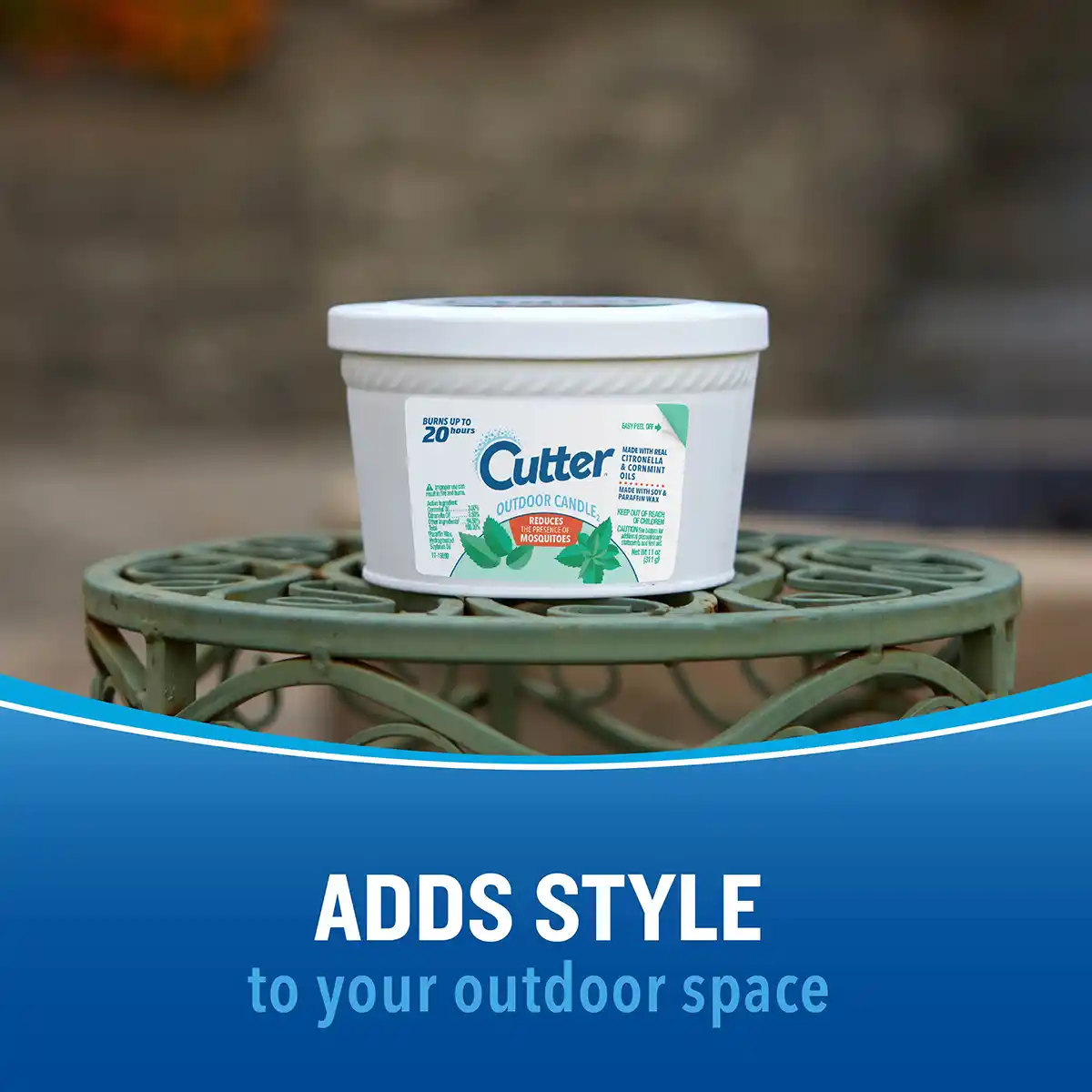 HG-97394 Outdoor Candle2 (White Rope), 11 oz - Adds style to your outdoor space