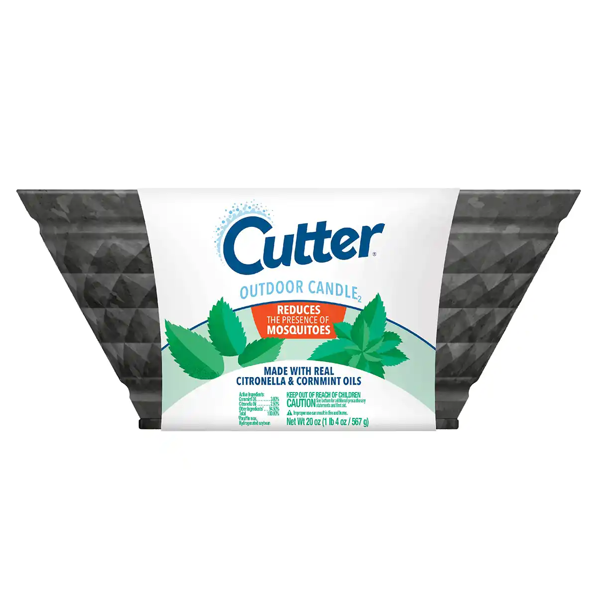 HG-97395 Outdoor Candle2 (Galvanized/Triple Wick), 20 oz - Front Render