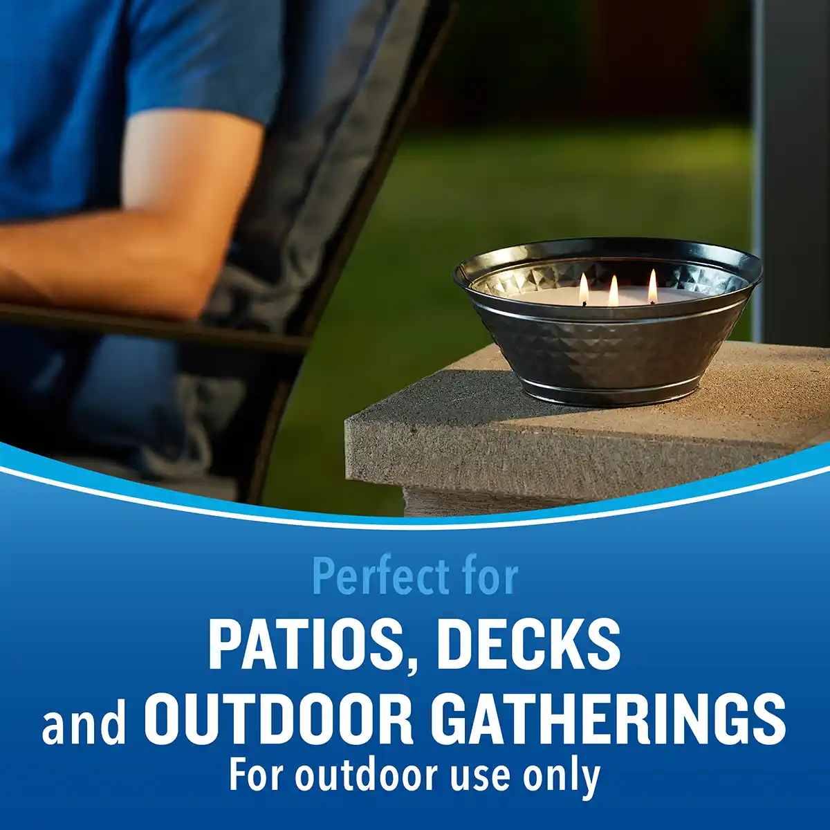 HG-97395 Outdoor Candle2 (Galvanized/Triple Wick), 20 oz - Perfect for Patios, Decks, & Outdoor Gatherings (for outdoor use only)