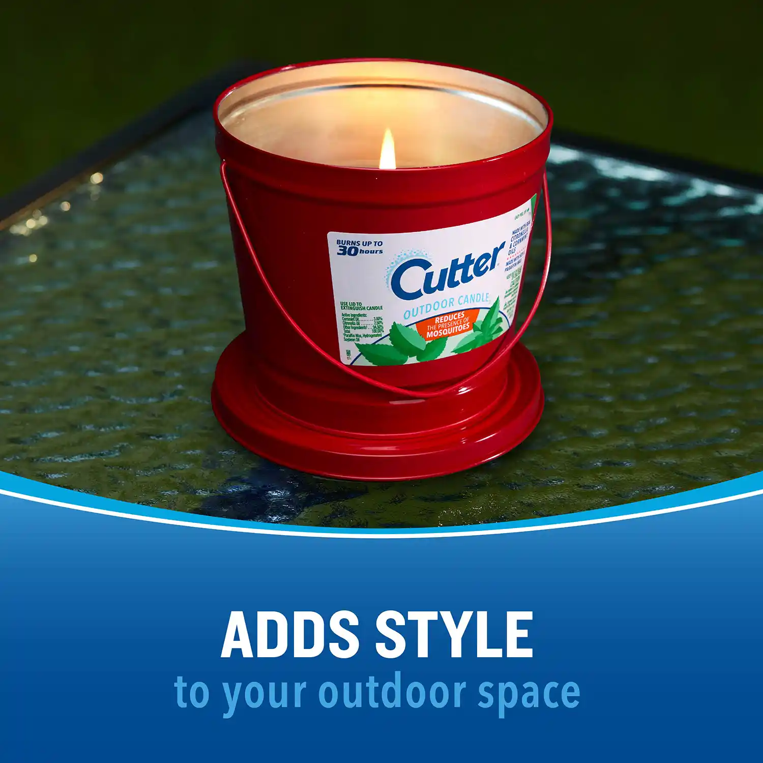 HG-97396 Cutter Candle, 17 Ounces, Outdoor Soy Wax Candle Made With Real Citronella Oil And Cornmint Oil - Adds Style to Your Outdoor Space