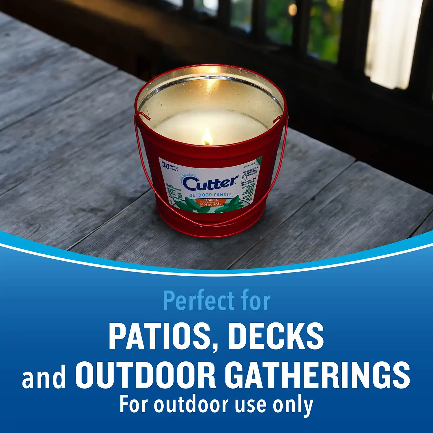 HG-97396 Cutter Candle, 17 Ounces, Outdoor Soy Wax Candle Made With Real Citronella Oil And Cornmint Oil - Perfect for Patios, Decks & Outdoor Gatherings (Outdoor Use Only)