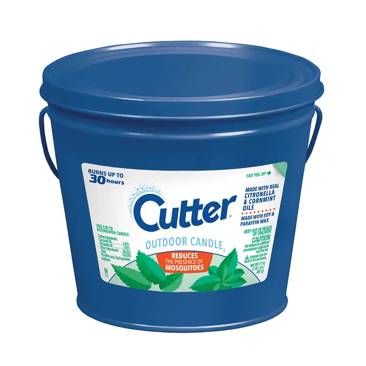 HG-97401 Outdoor Candle2 (Blue Bucket), 17 oz - Front Render