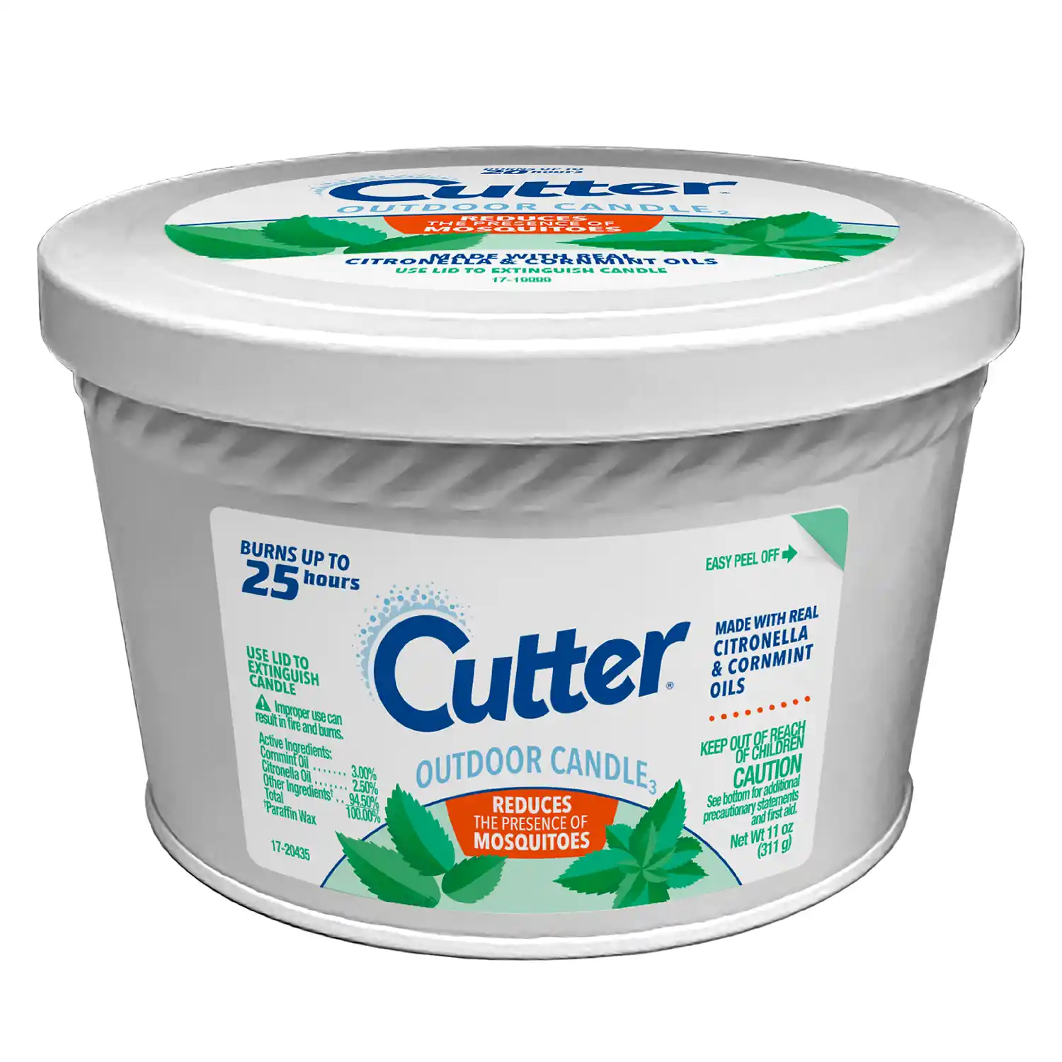 Cutter® Outdoor Candle2 (White Rope), 11 oz Front Render