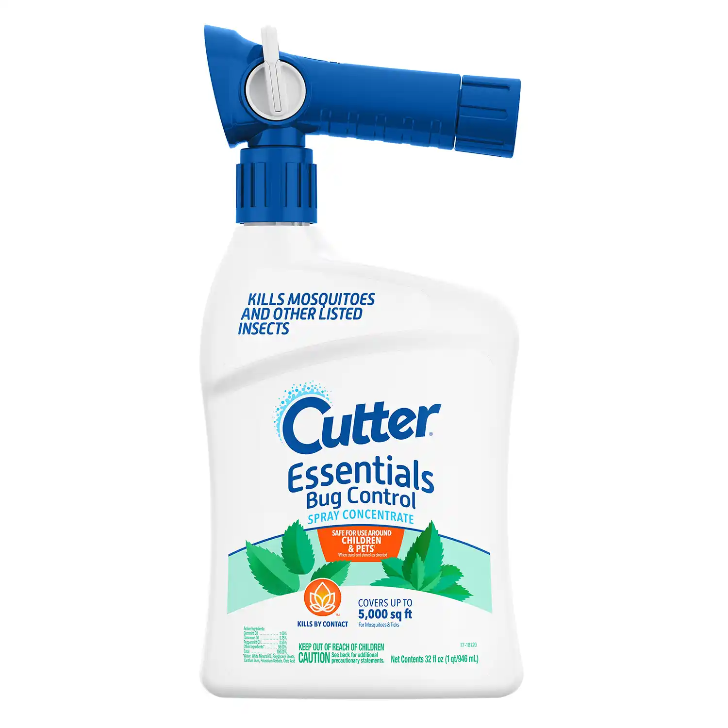Cutter Essentials Bug Control Spray Concentrate, Kills Mosquitoes by Contact, 32 fl oz Front Render