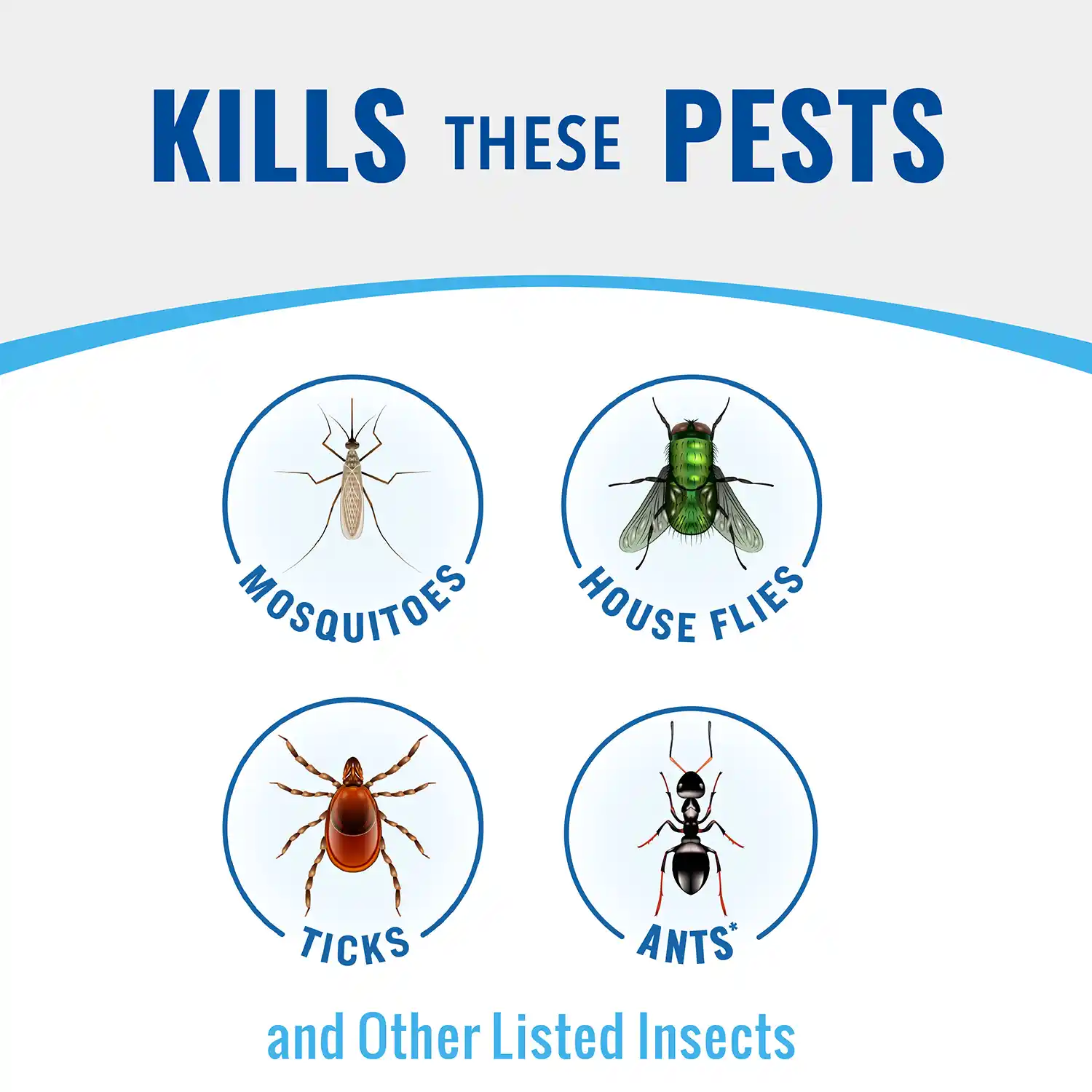 KILLS MOSQUITOES & OTHER LISTED INSECTS