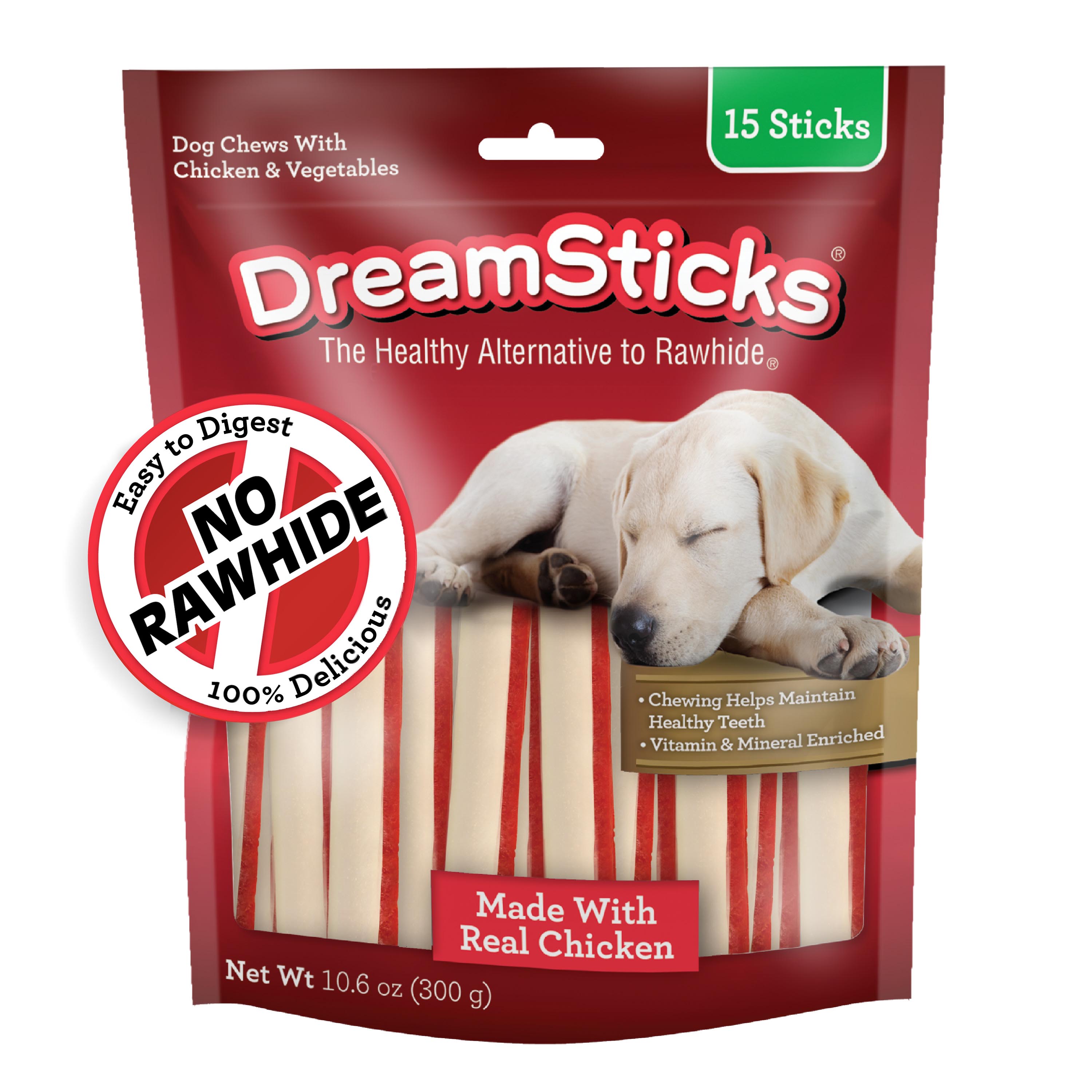 DBC-02396 DreamSticks® Dog Chews Chicken 15 ct Front Render