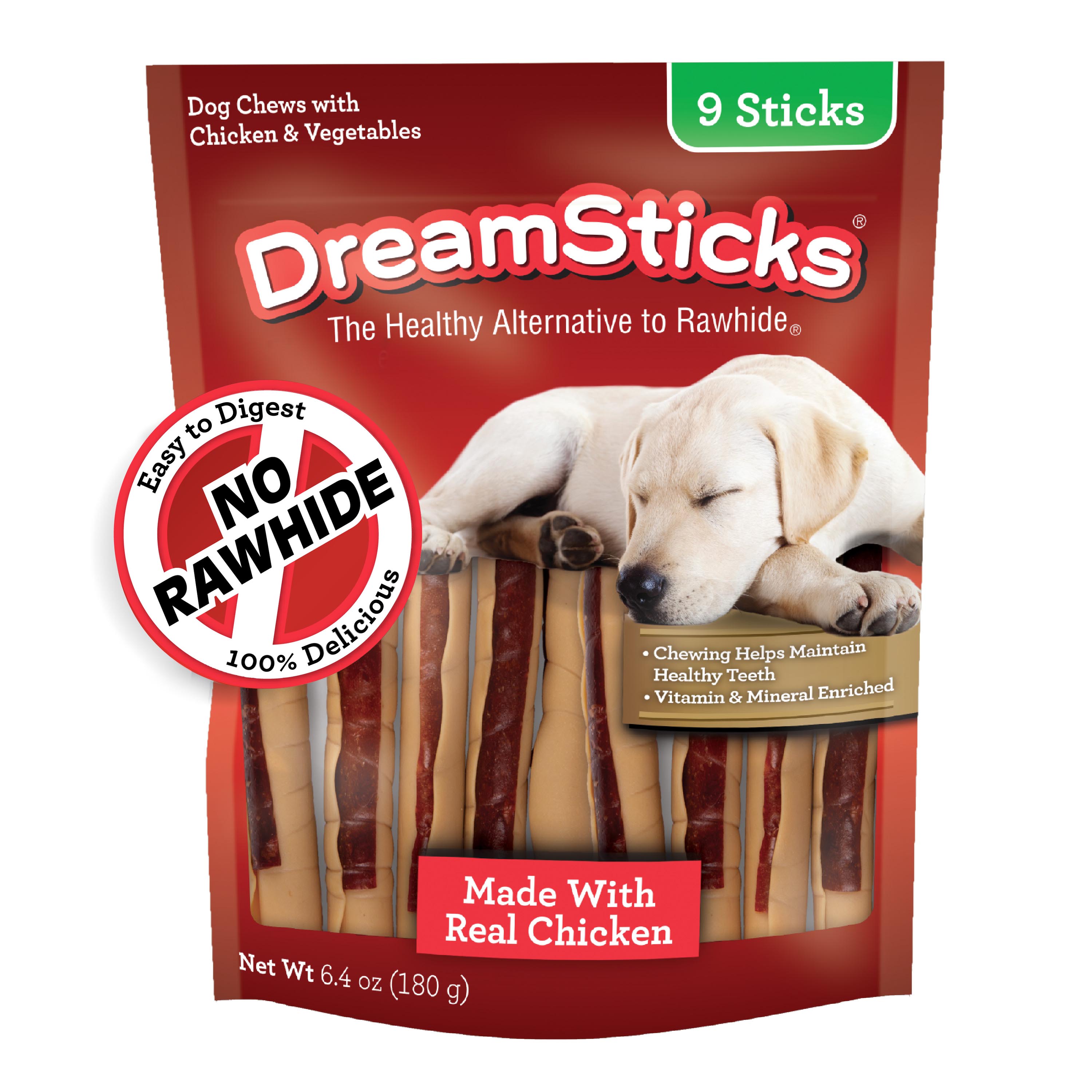 DBC-02522 DreamSticks® Dog Chews Chicken 9 ct Front Render
