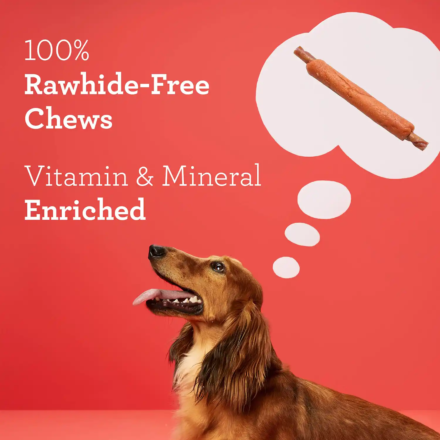 100% Rawhide-Free Chews Vitamin & Mineral Enriched