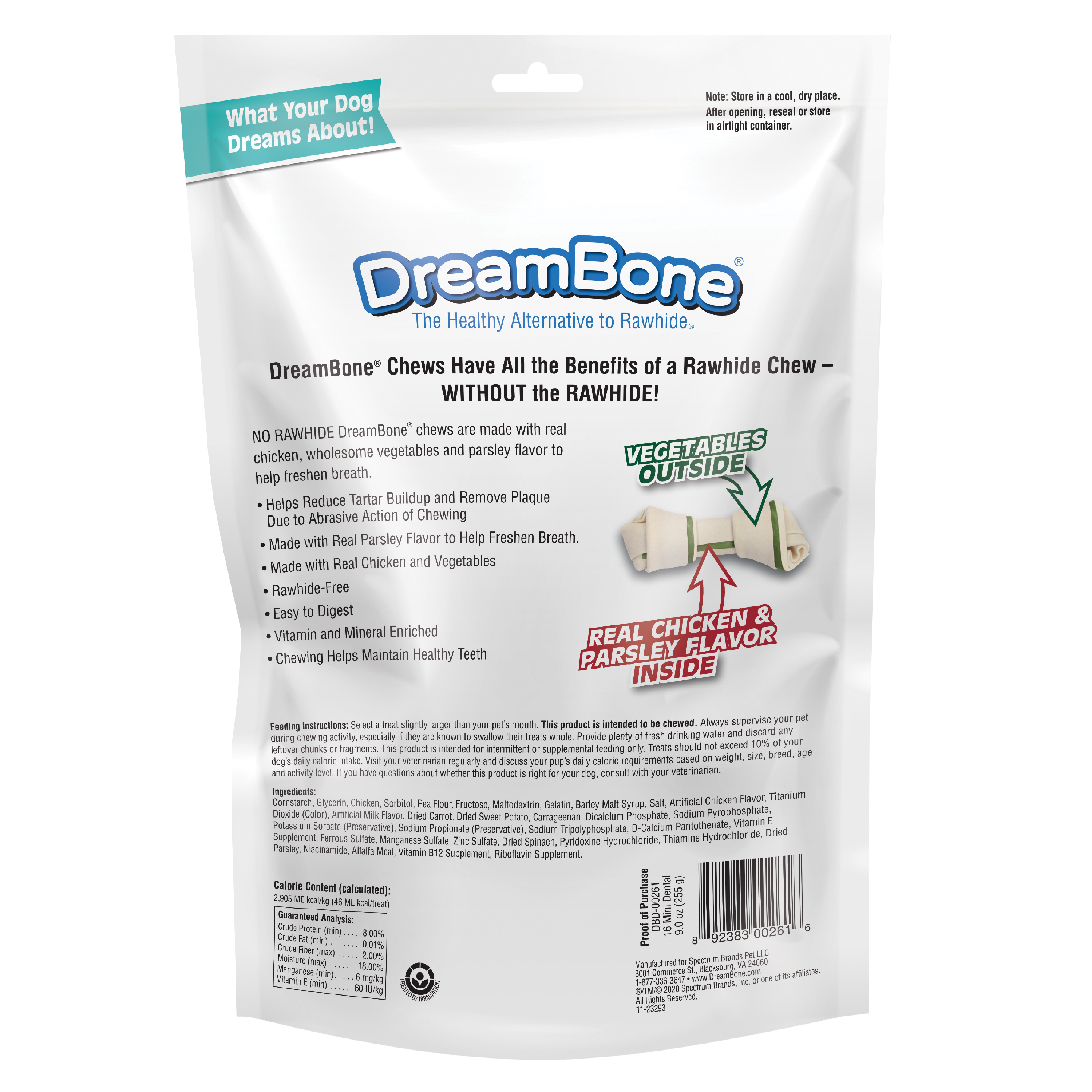 DBD-00261 DreamBone Dental Mini Bone back of packaging