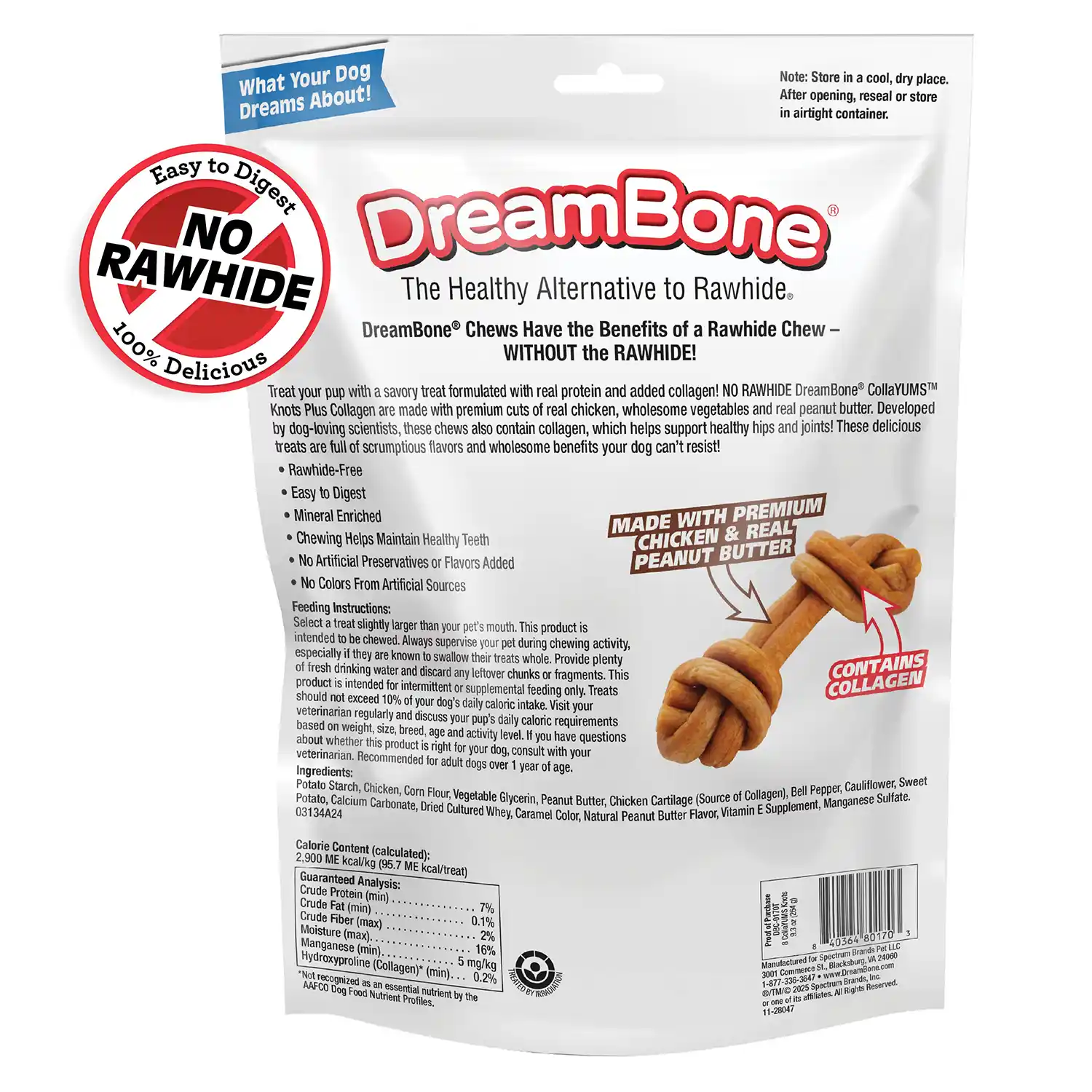CollaYUMS Knots Plus Collagen Chews for Dogs Back Render