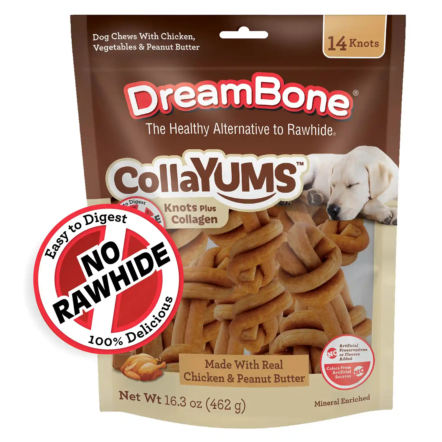 CollaYUMS Knots Plus Collagen Chews for Dogs (14 Count) Front Render