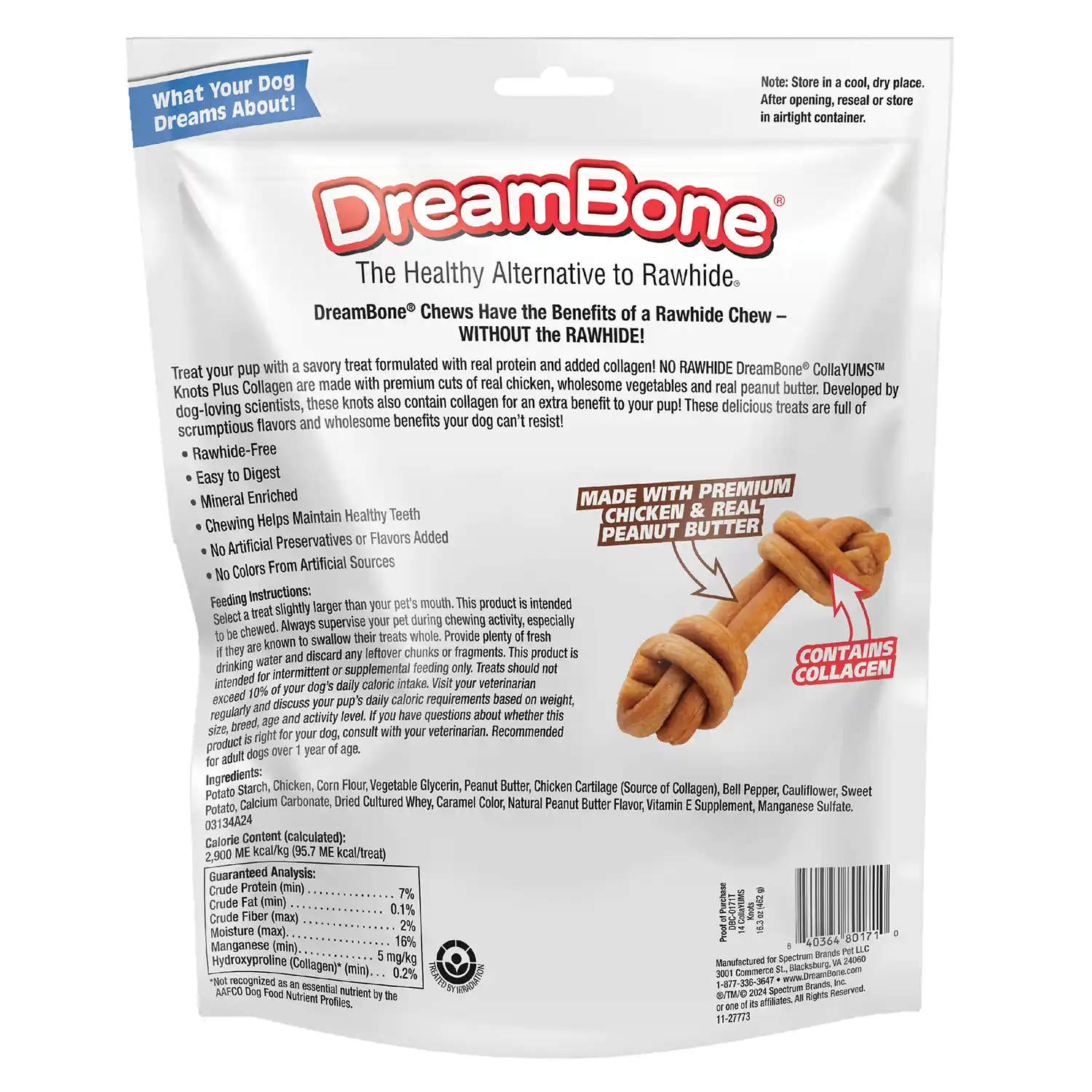 CollaYUMS Knots Plus Collagen Chews for Dogs (14 Count) Back Render