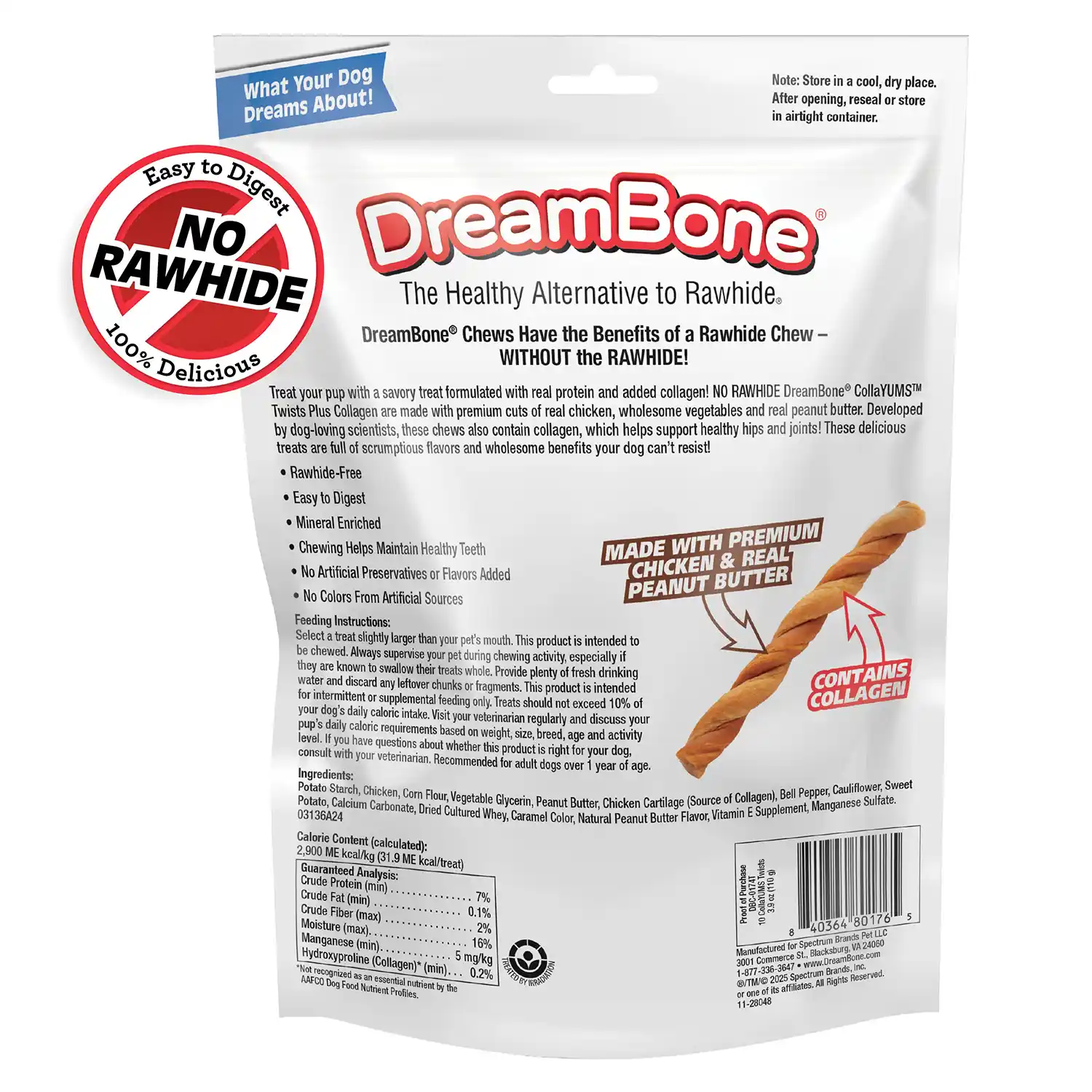 CollaYUMS Twists Plus Collagen Chews for Dogs Back Render