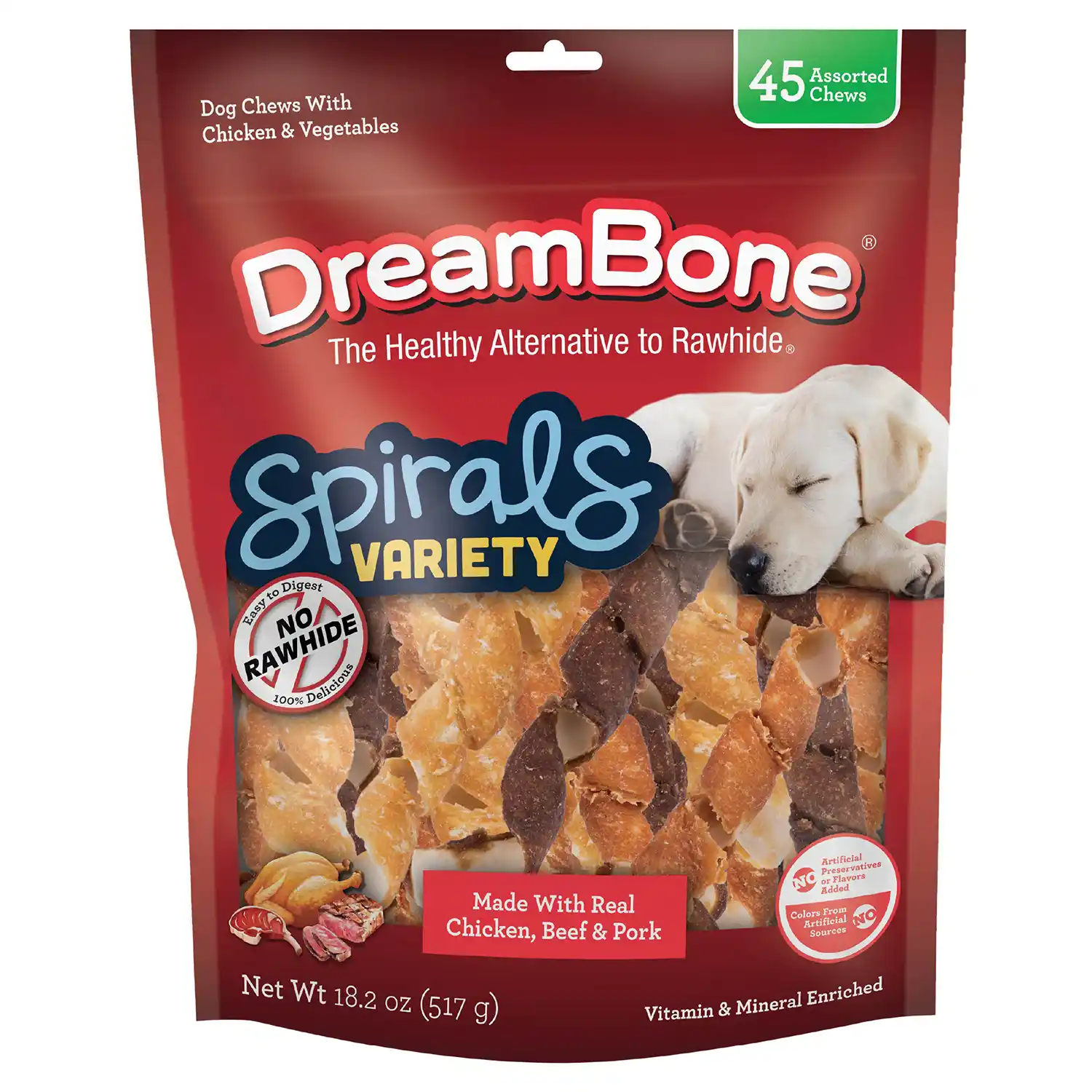 Spirals Variety Pack Chews for Dogs, 45 Count Front Render