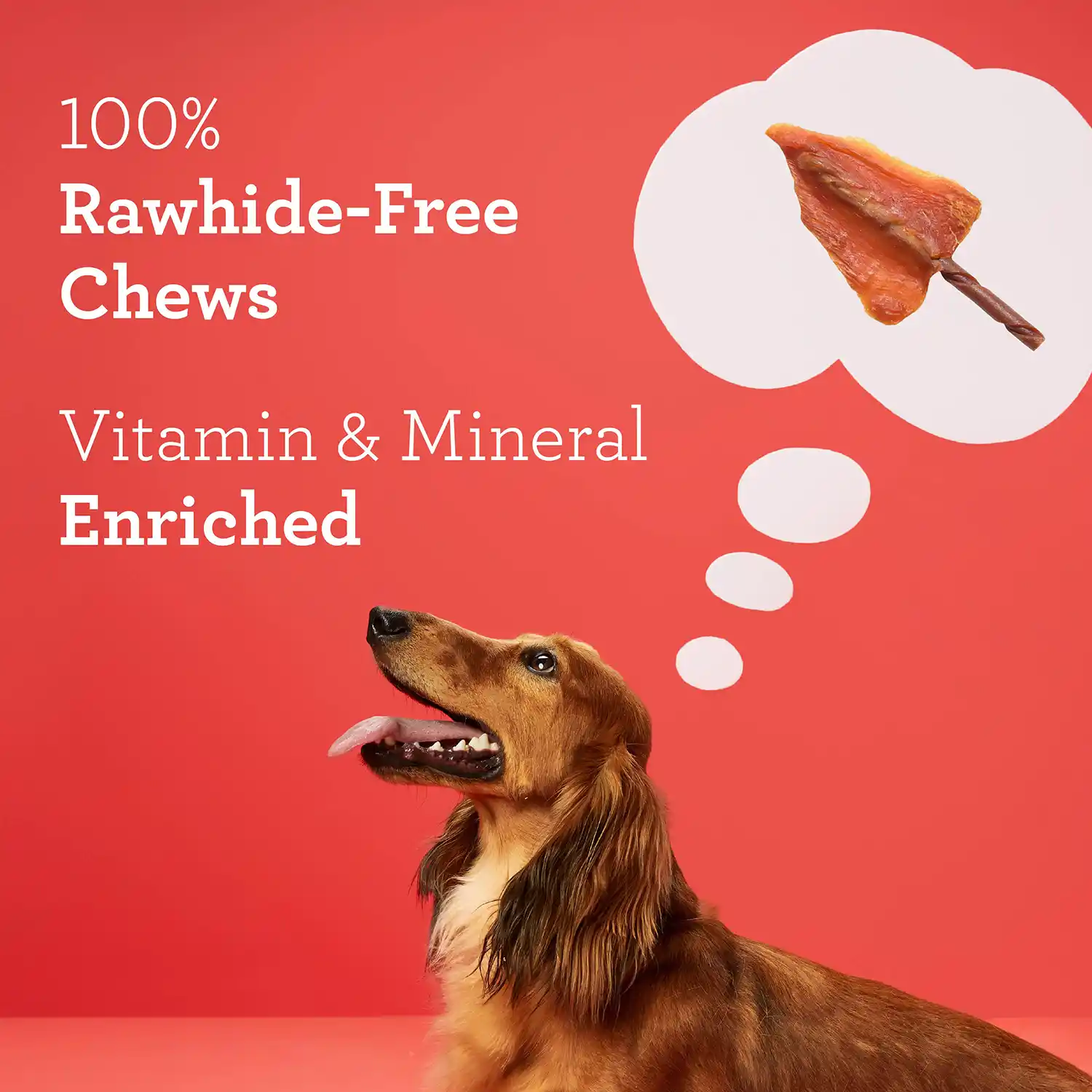 100% Rawhide-Free Chews Vitamin & Mineral Enriched