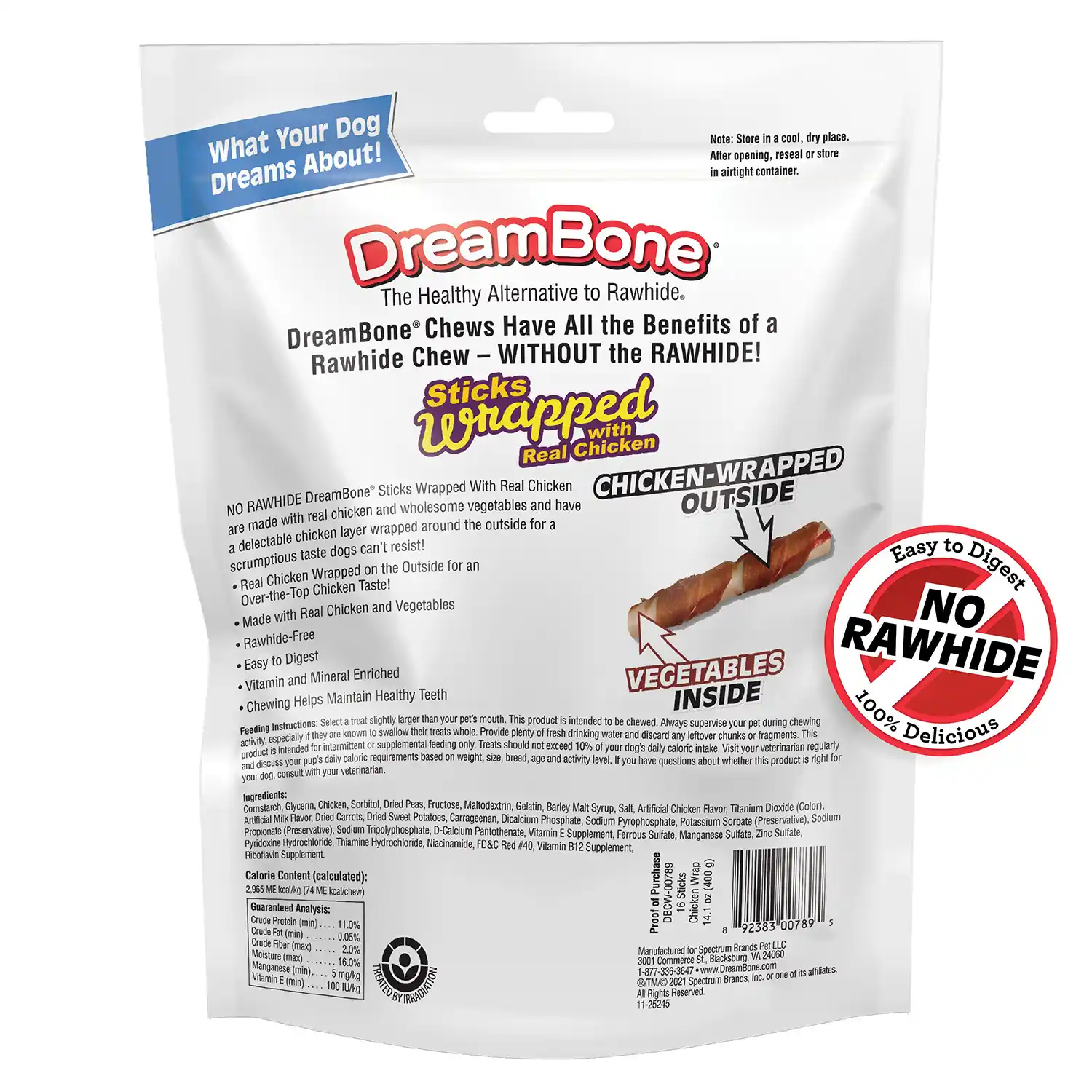 Sticks Wrapped with Real Chicken Chews for Dogs, 16 Count Back Render