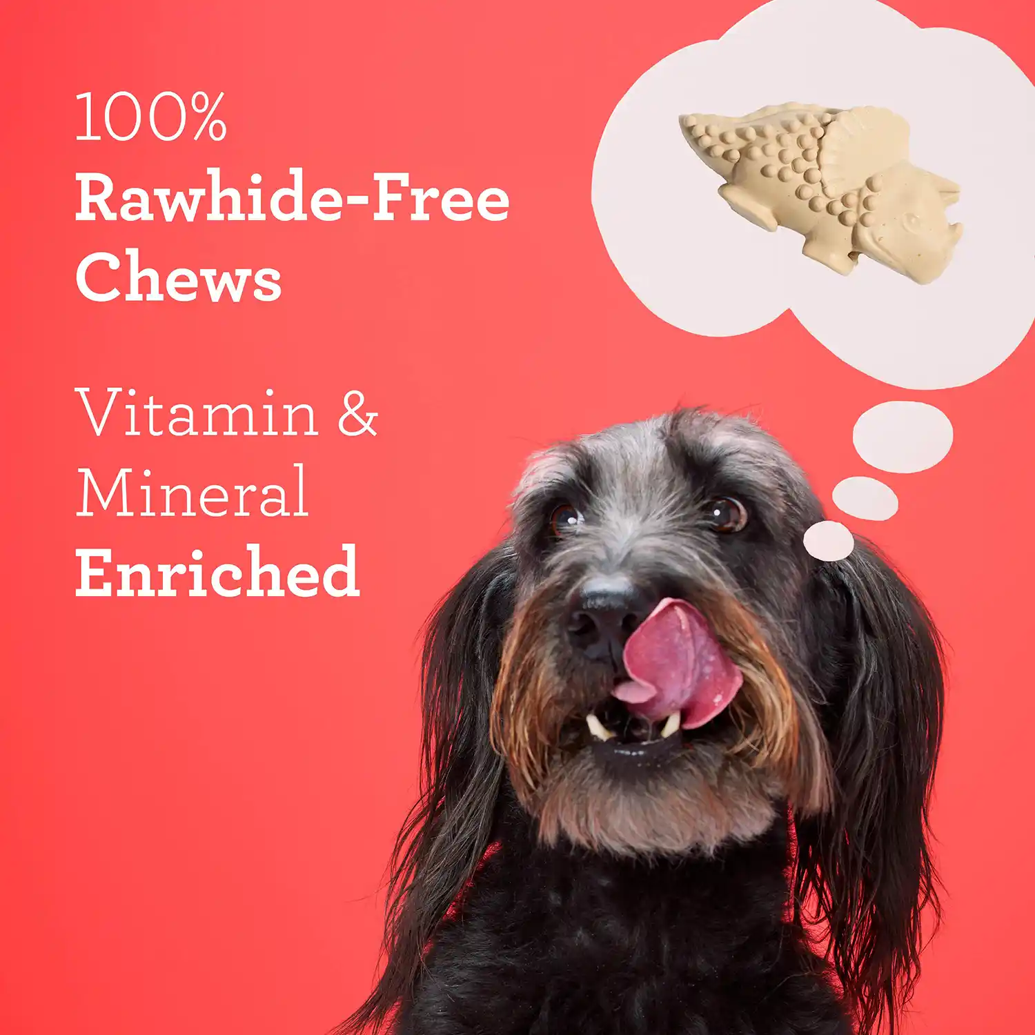 100% Rawhide-Free Chews Vitamin & Mineral Enriched