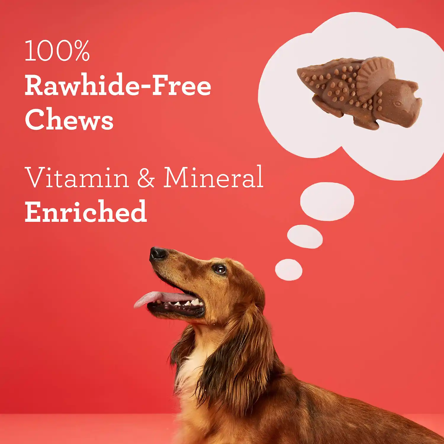 100% Rawhide-Free Chews Vitamin & Mineral Enriched
