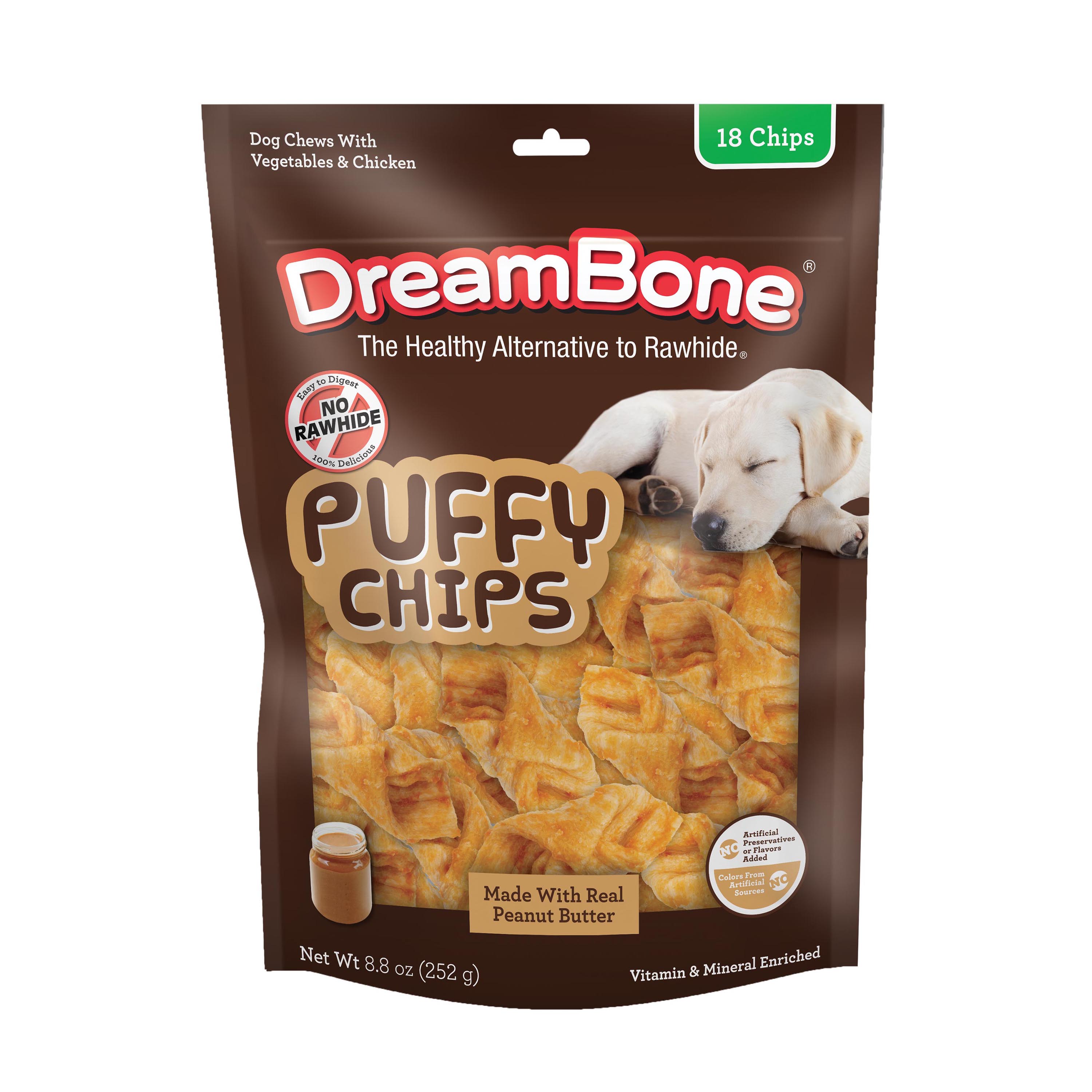 DBPB-00622 Puffy Chips With Peanut Butter 18 ct Front Render