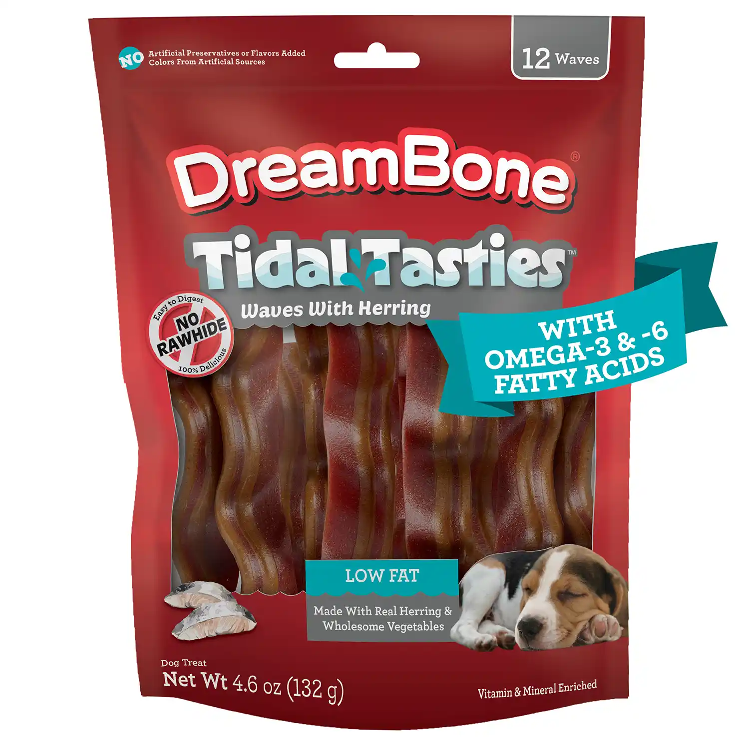 DreamBone Tidal Tasties Waves with Herring, Wave-Shaped Treats for Dogs Front Render