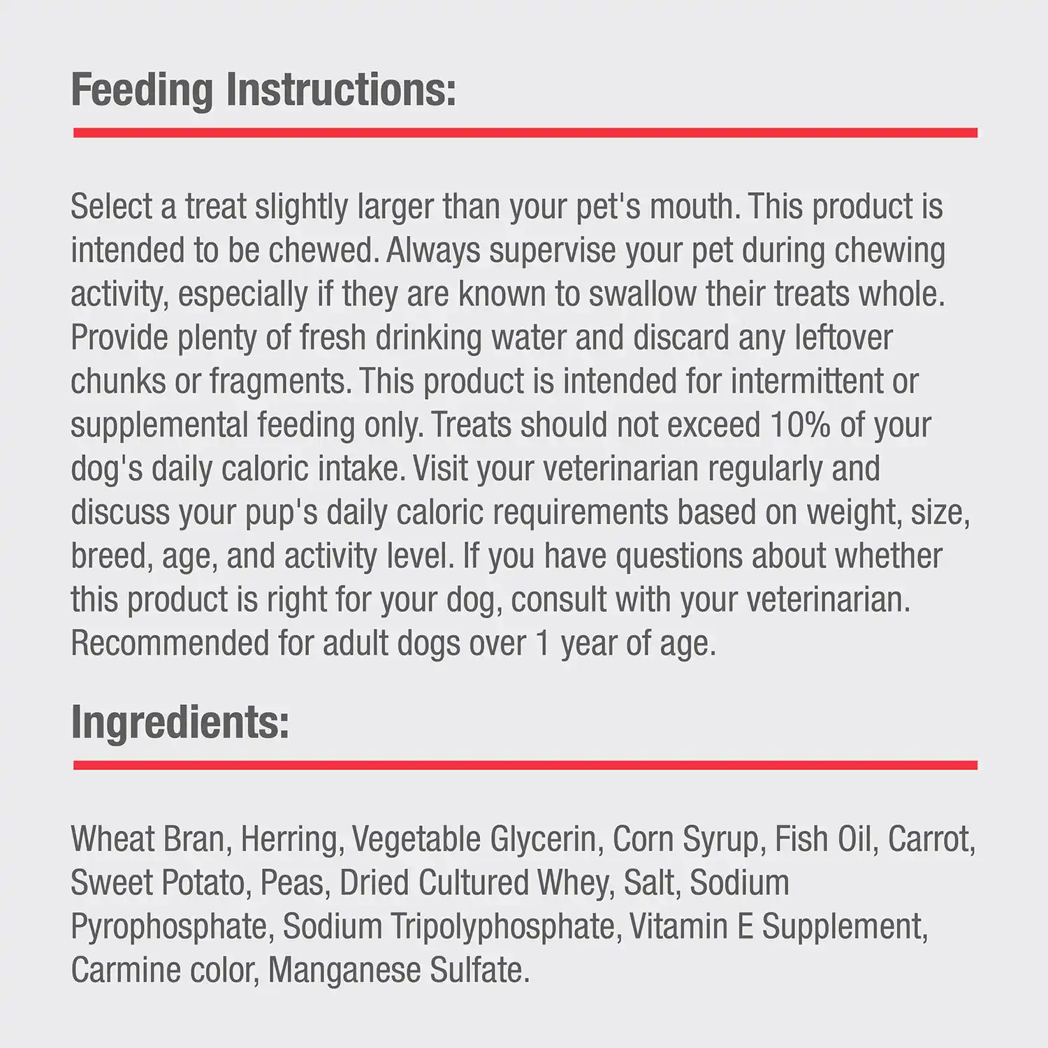 Feeding Instructions + Ingredients