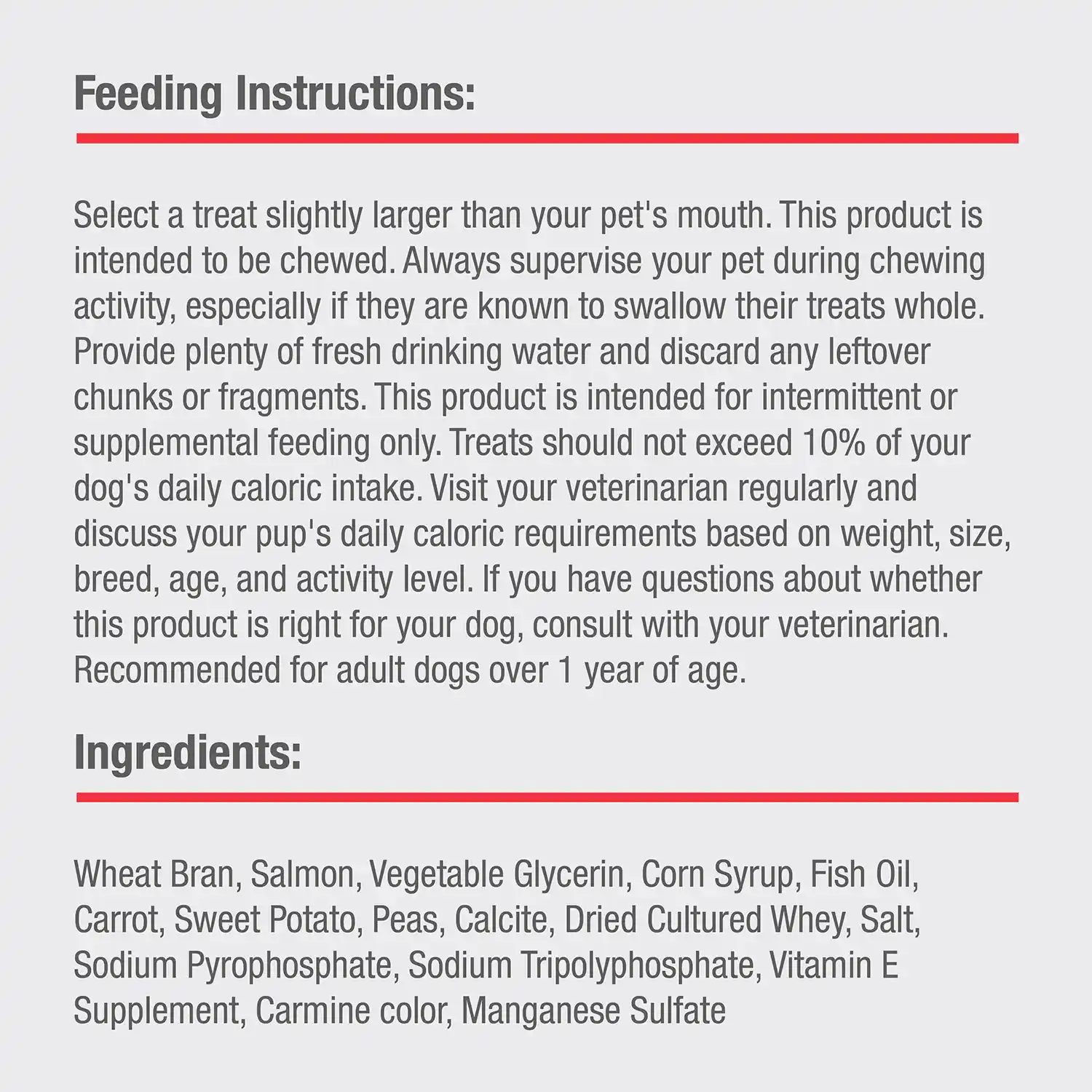 Feeding Instructions + Ingredients