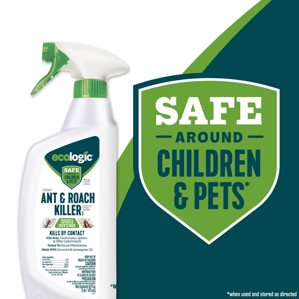 HG-75099 Ecologic Ant & Roach Killer3, 16 Fluid Ounces, Ready-To-Use Spray Formula - Safe for Children & Pets