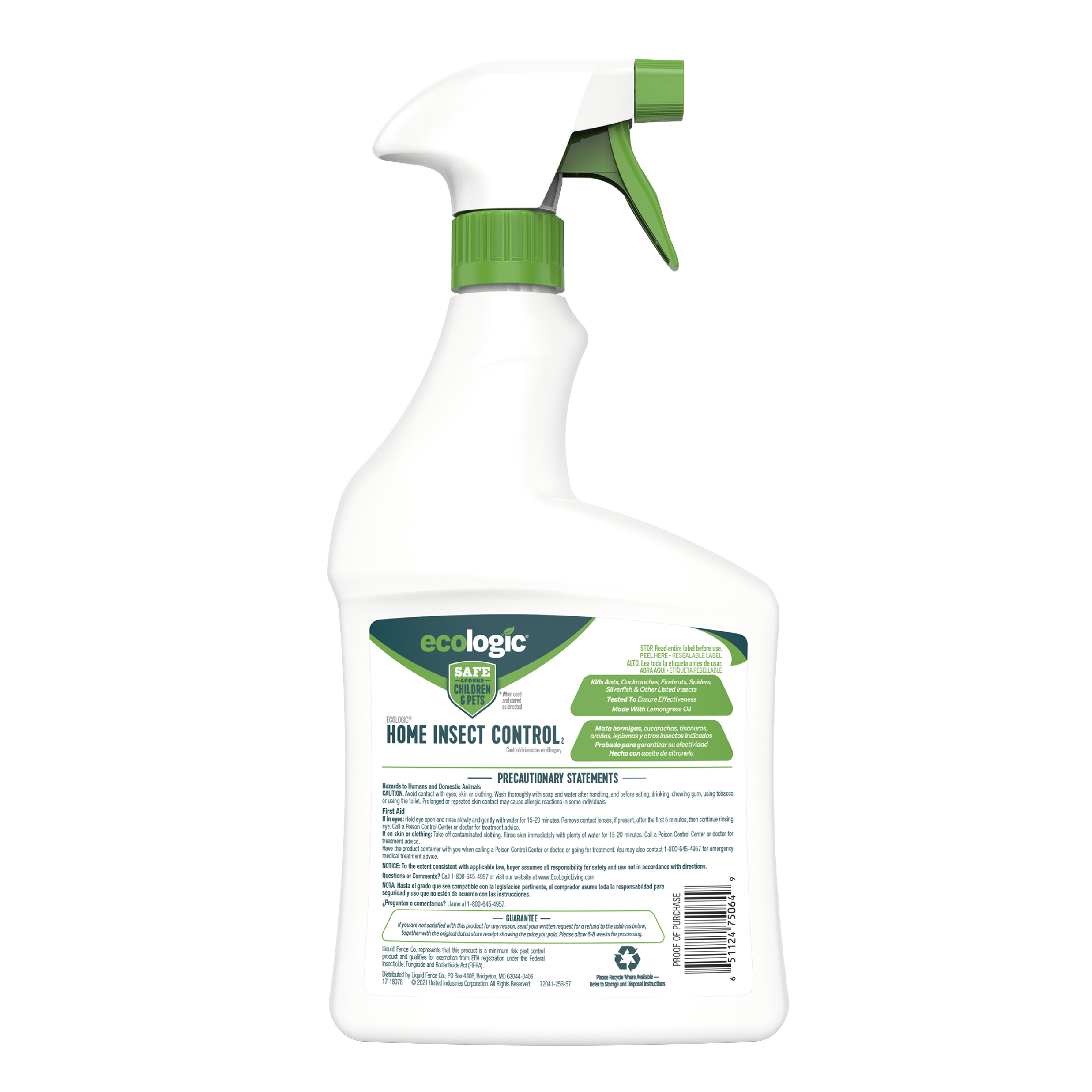 HG-75064 EcoLogic Home Insect Control Back