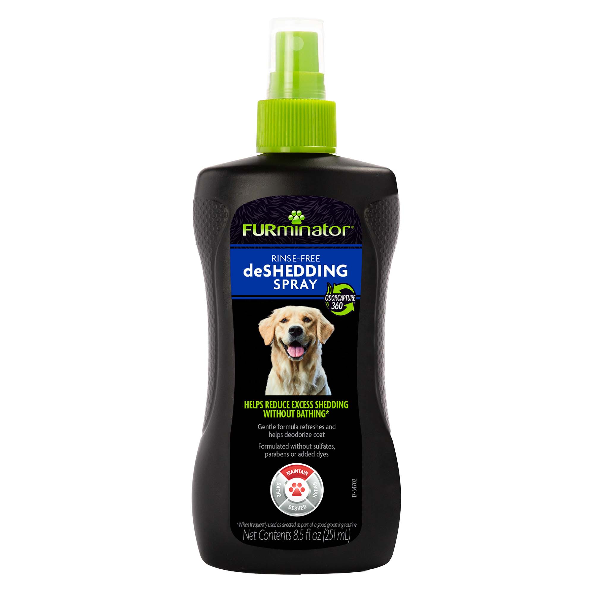 P-93358 FURminator® Rinse-Free deShedding Spray for Dogs, 8.5 oz Front Render