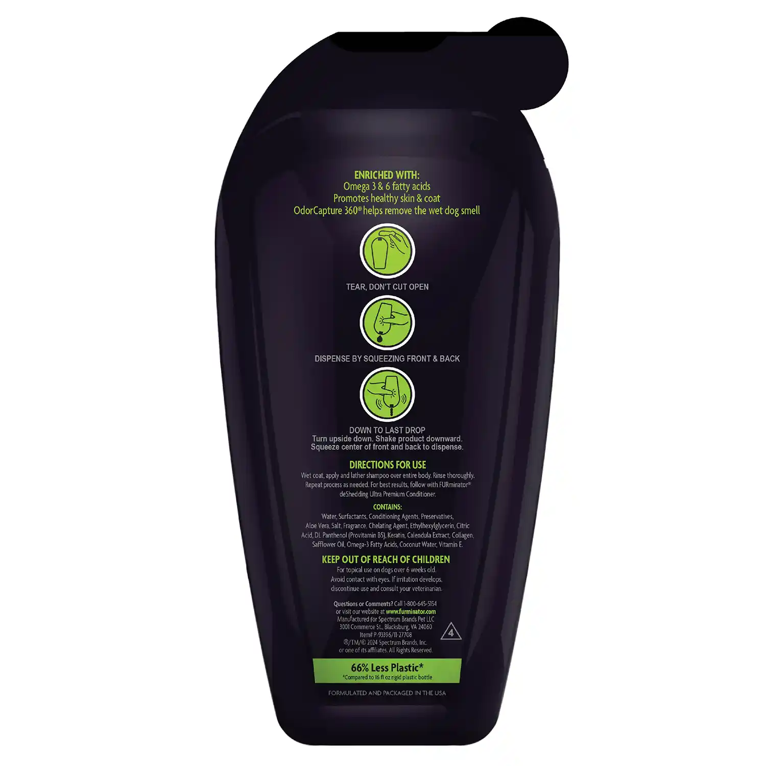 deShedding Shampoo Pouch 16 fl oz Back Image