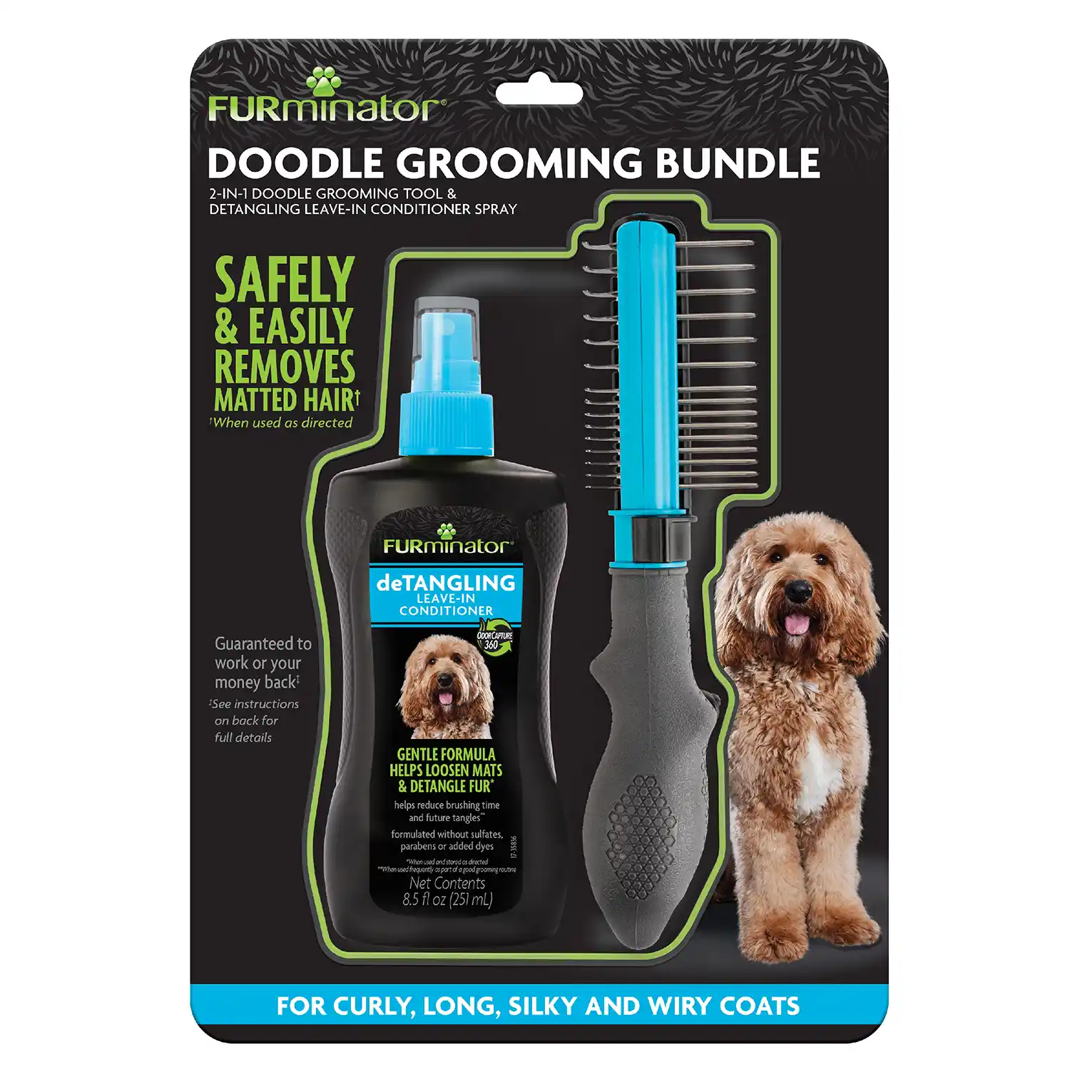 FURminator Doodle Grooming Bundle, Ultimate Grooming System for Doodles Front Render