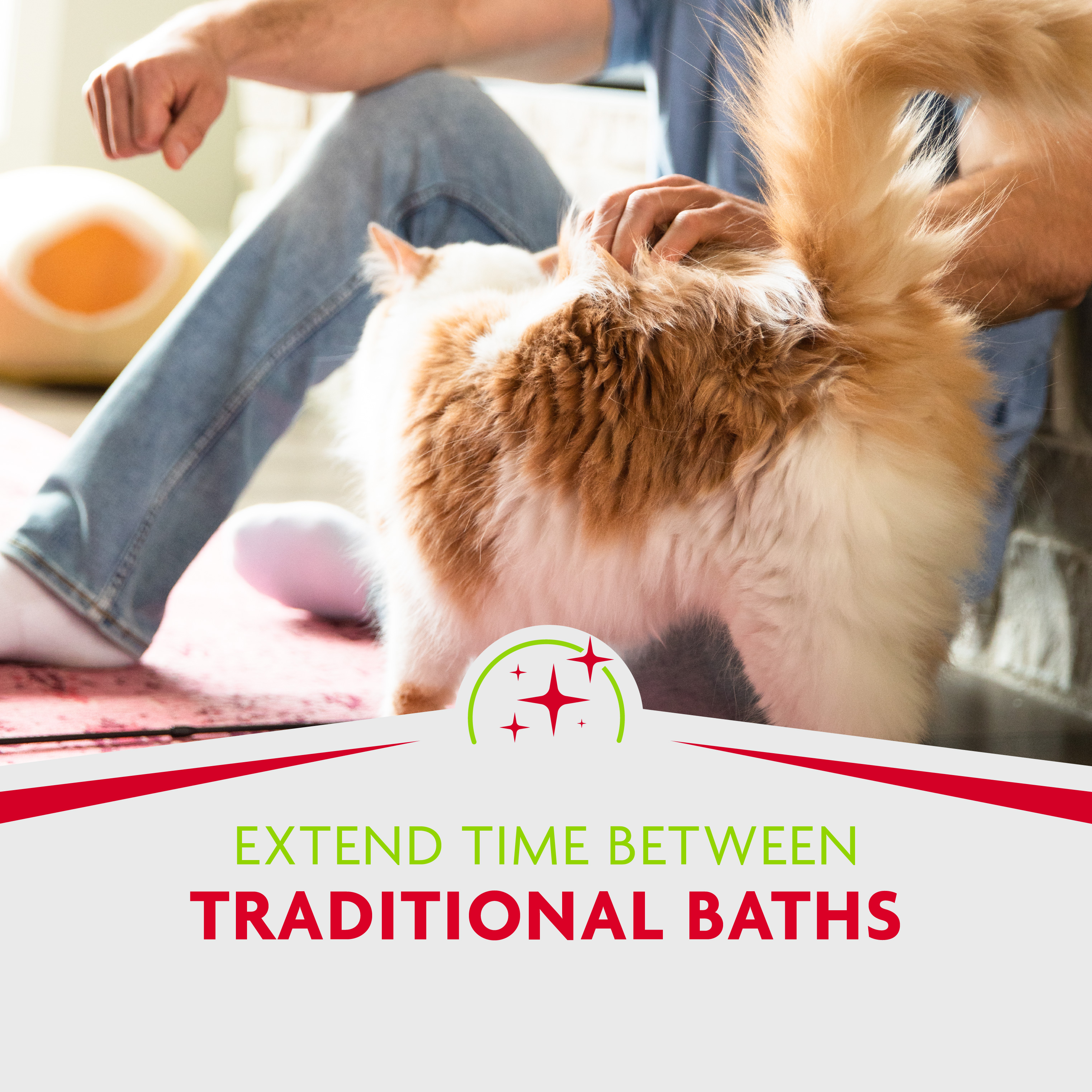 P-93392 FUR Tub-Free deShedding Foam Comb for Cats - Extend the Time Between Traditional Baths