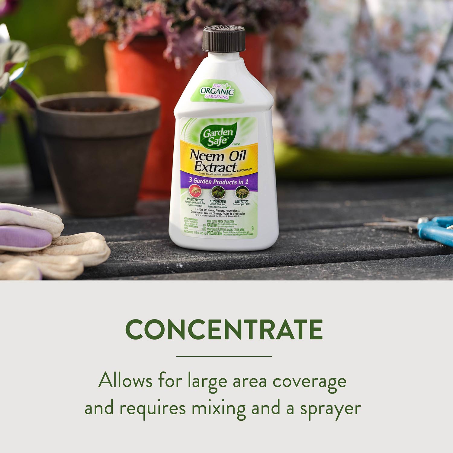 CONCENTRATE Allows for large area coverage and requires mixing and a sprayer