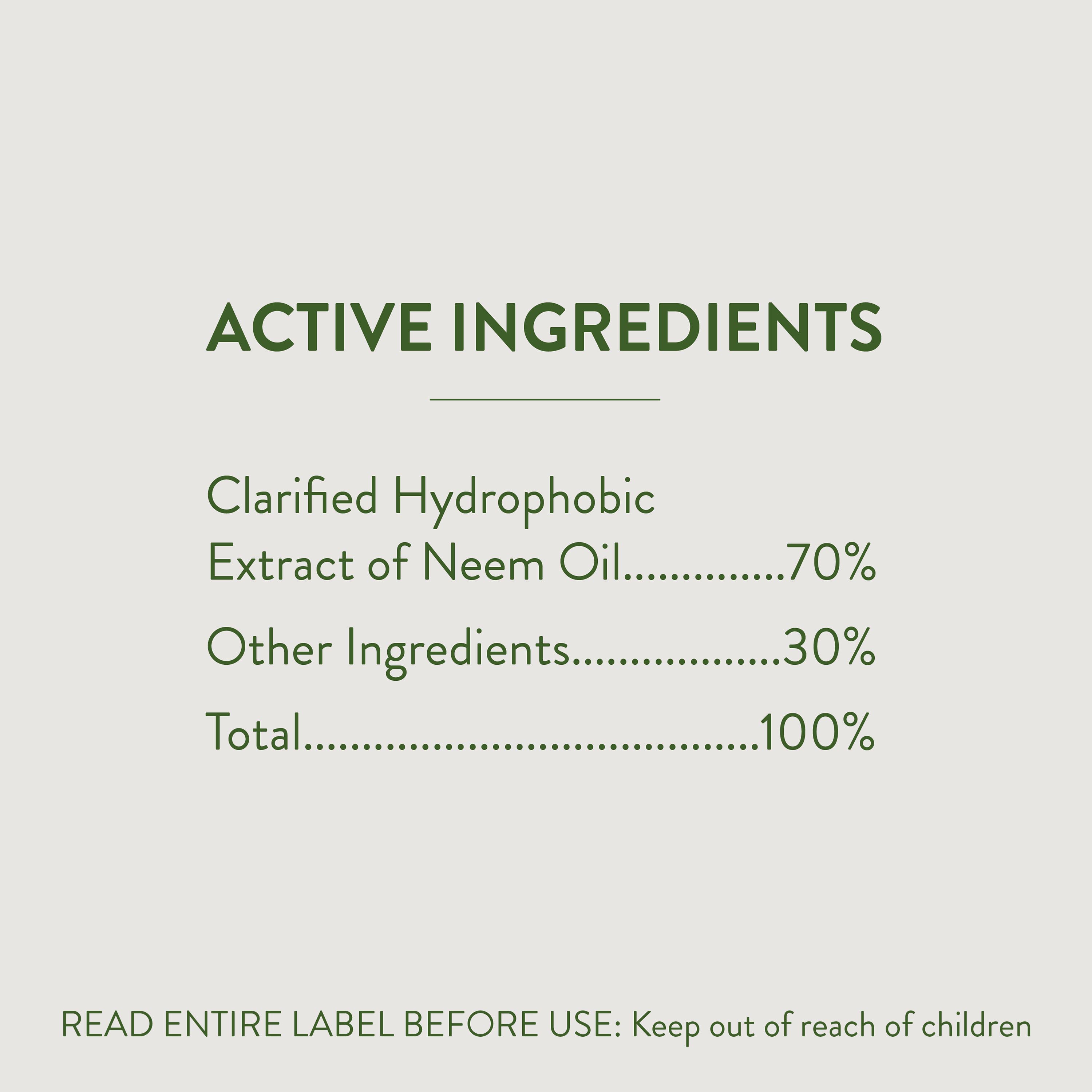 Garden Safe® Brand Neem Oil Extract Concentrate, 1 Gal - Active Ingredients