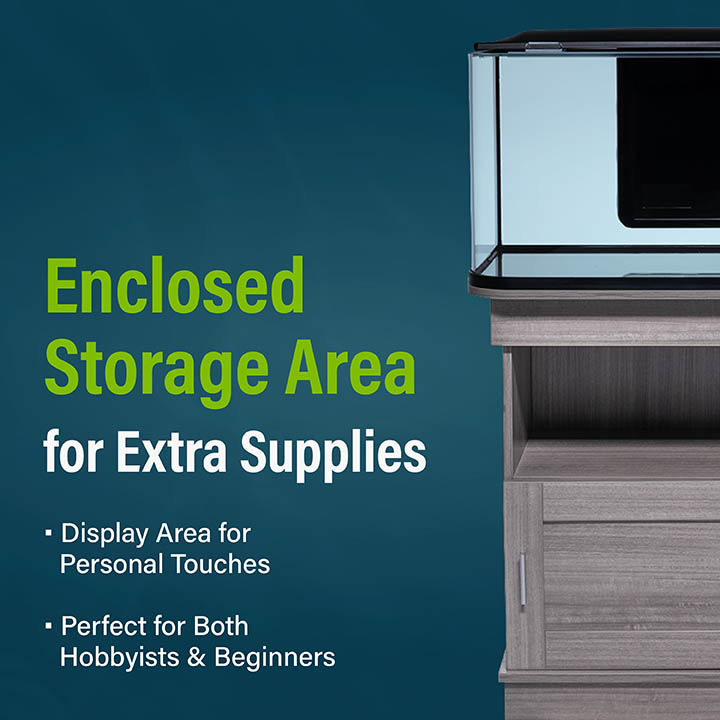 Enclosed Storage Area for Extra Supplies • Display Area for Personal Touches • Perfect for Both Hobbyists & Beginners