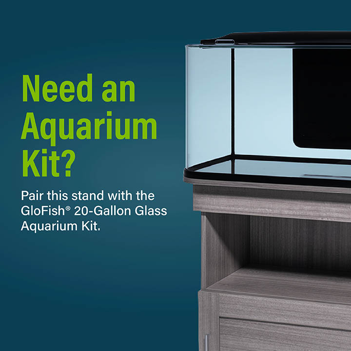 Need an Aquarium Kit? Pair this stand with the GloFish® 20-Gallon Glass Aquarium Kit.