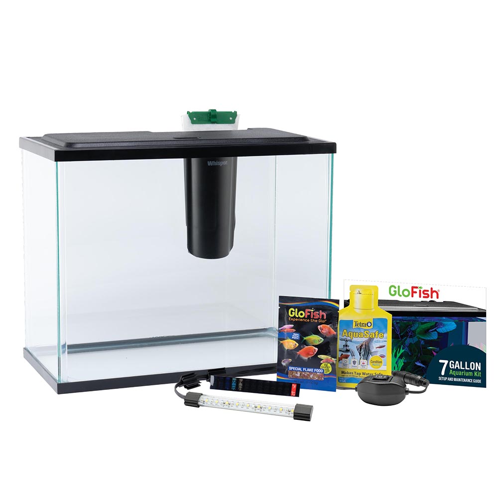 NV33841 GloFish Aquarium Kit, 6.6 Gallons, Includes Blue & White LED Lights - Out of Pack