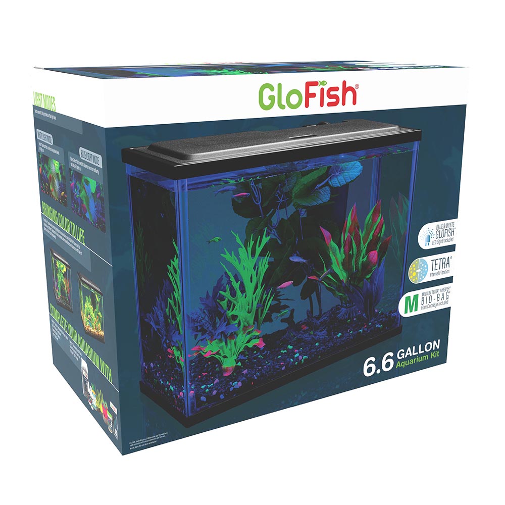 NV33841 GloFish Aquarium Kit, 6.6 Gallons, Includes Blue & White LED Lights - Packaging Render