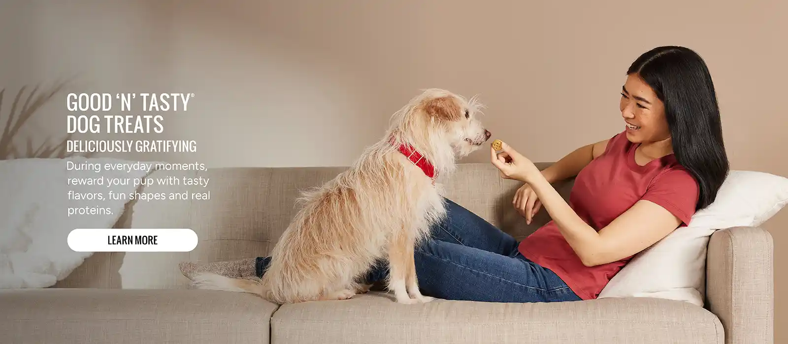 Good'n'Tasty Dog Treats. Deliciously Gratifying. Learn More!