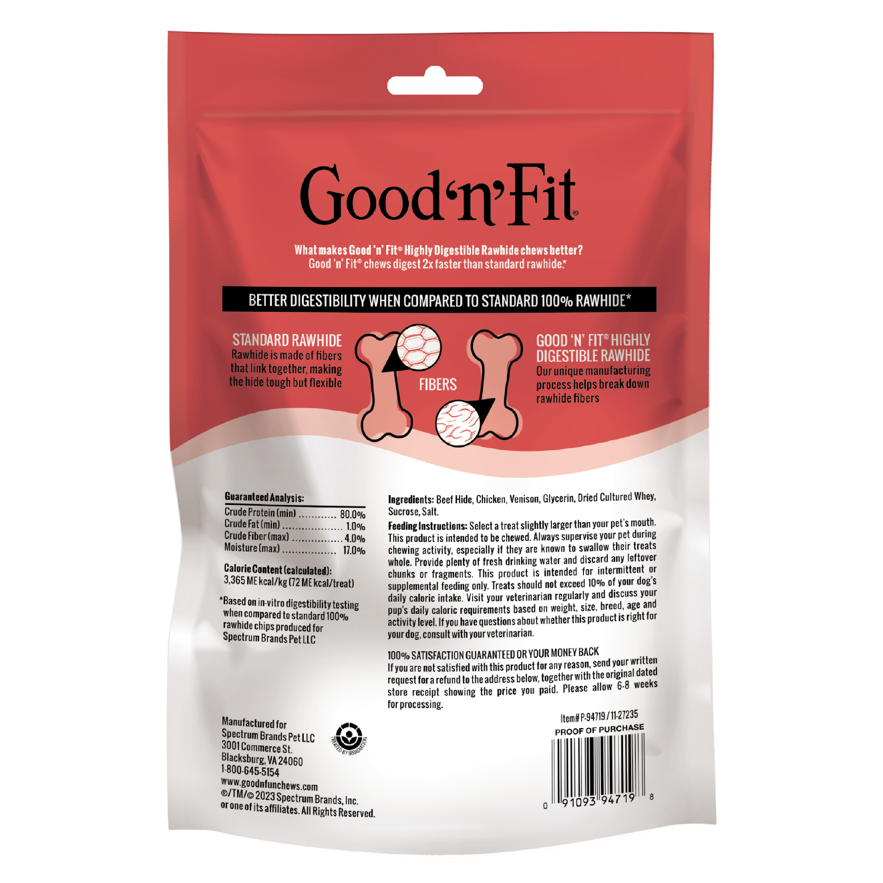 Good n Fit Small Rolls Wrapped With Real Venison, 6 Count, Long