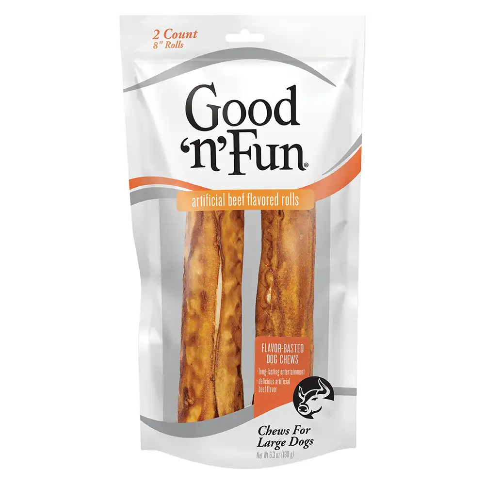 Artificial Beef-Flavored Rolls for Large Dogs, 2 Count - front of package