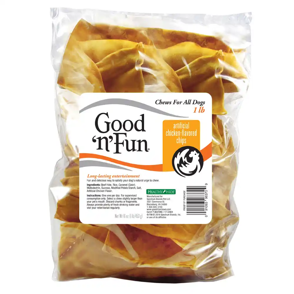 Good 'n' Fun Artificial Chicken-Flavored Chips, Gourmet Dog Chews