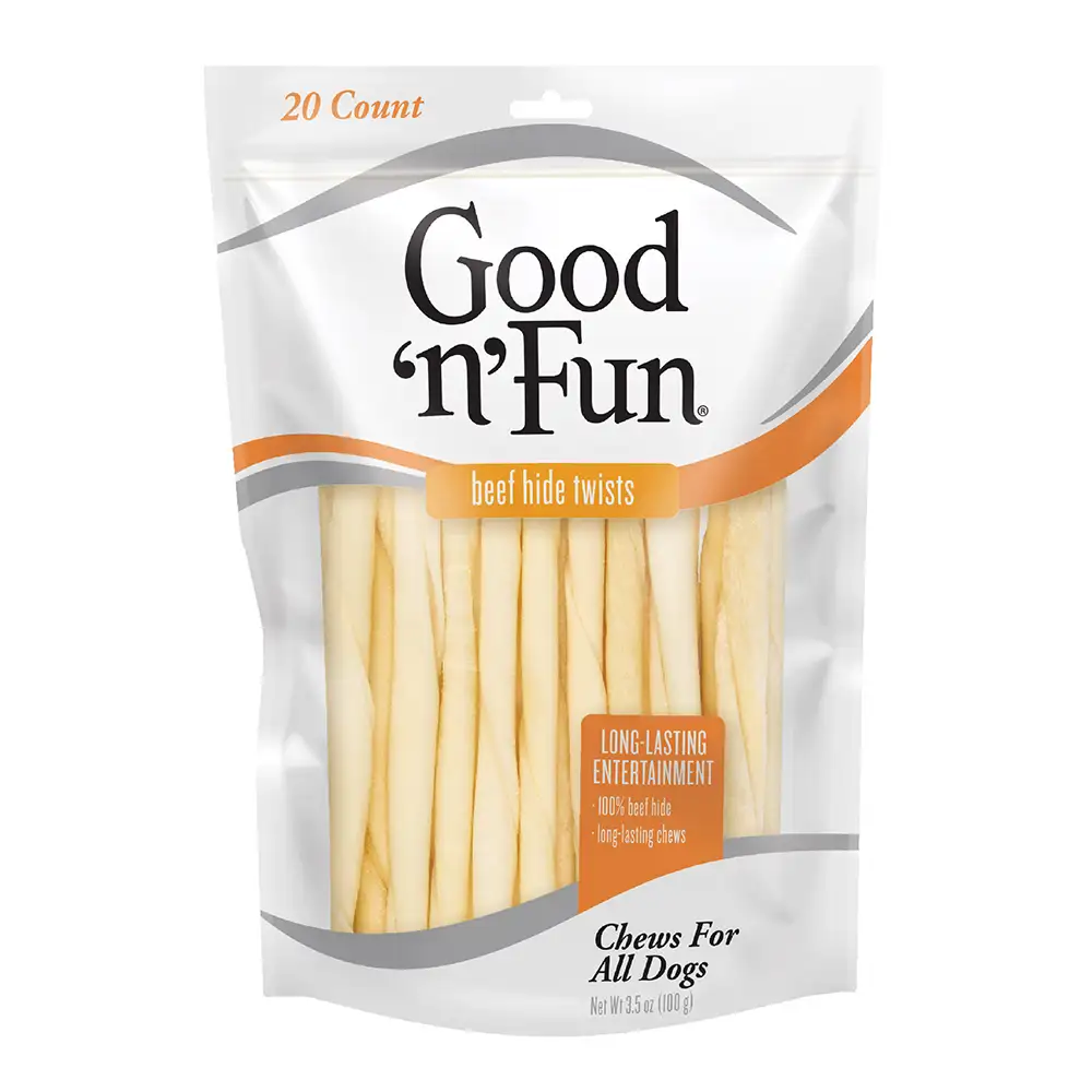 Beef Hide Twists for All Dogs, 20 Count - Front of package